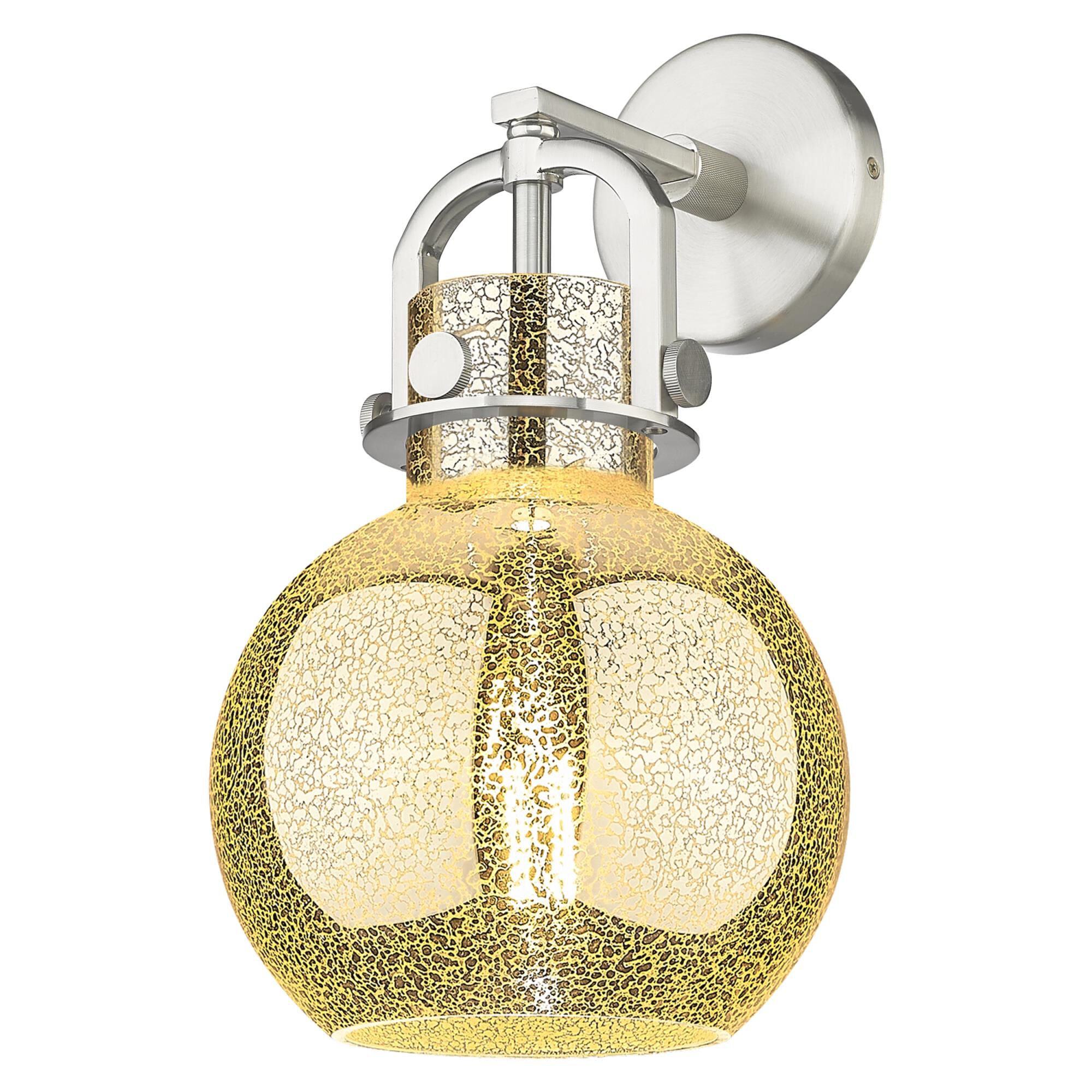 Shown in Brushed Satin Nickel finish and Mercury glass