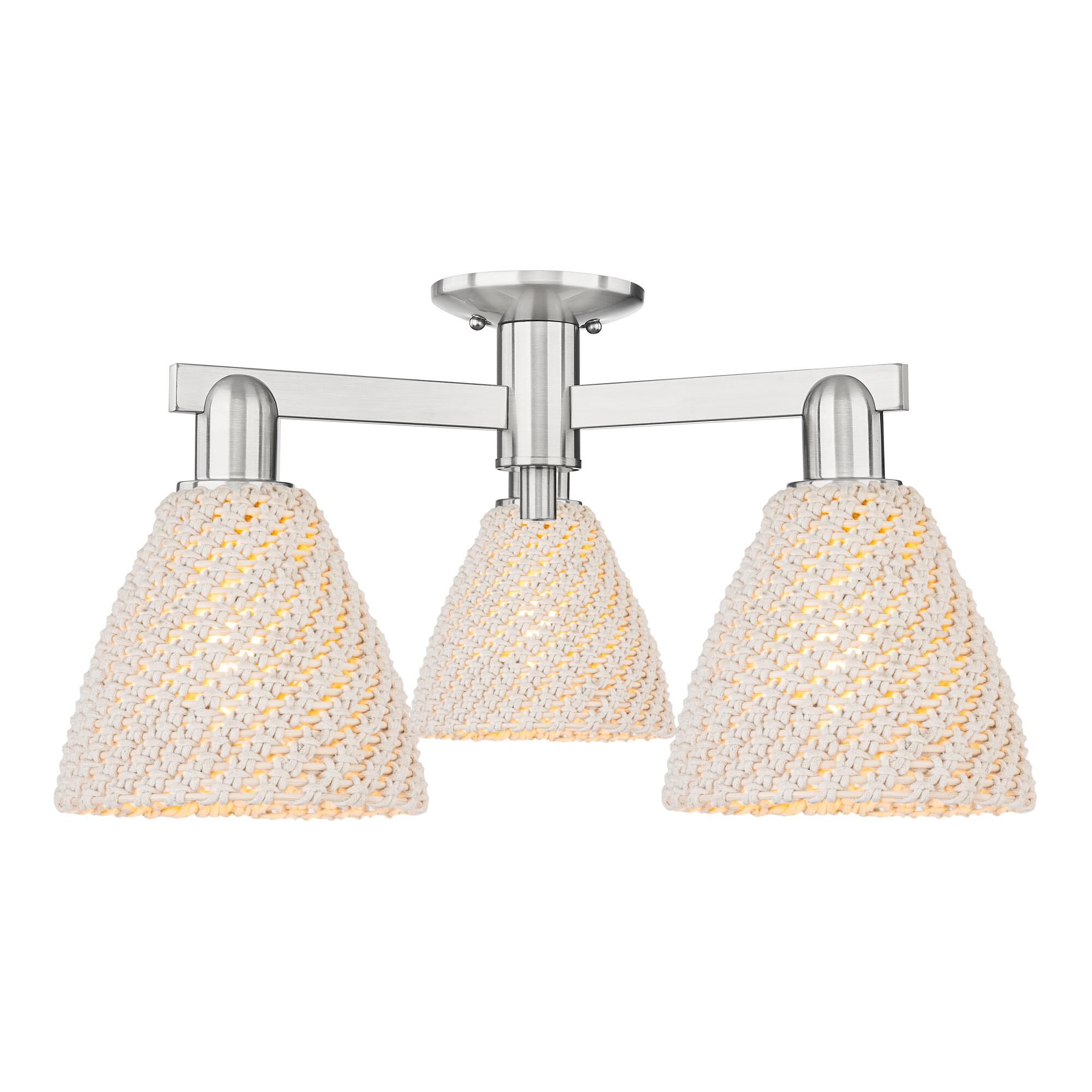 Bruno Marashlian Natural Ballston Dome 25 Inch Semi Flush Mount by Innovations Lighting