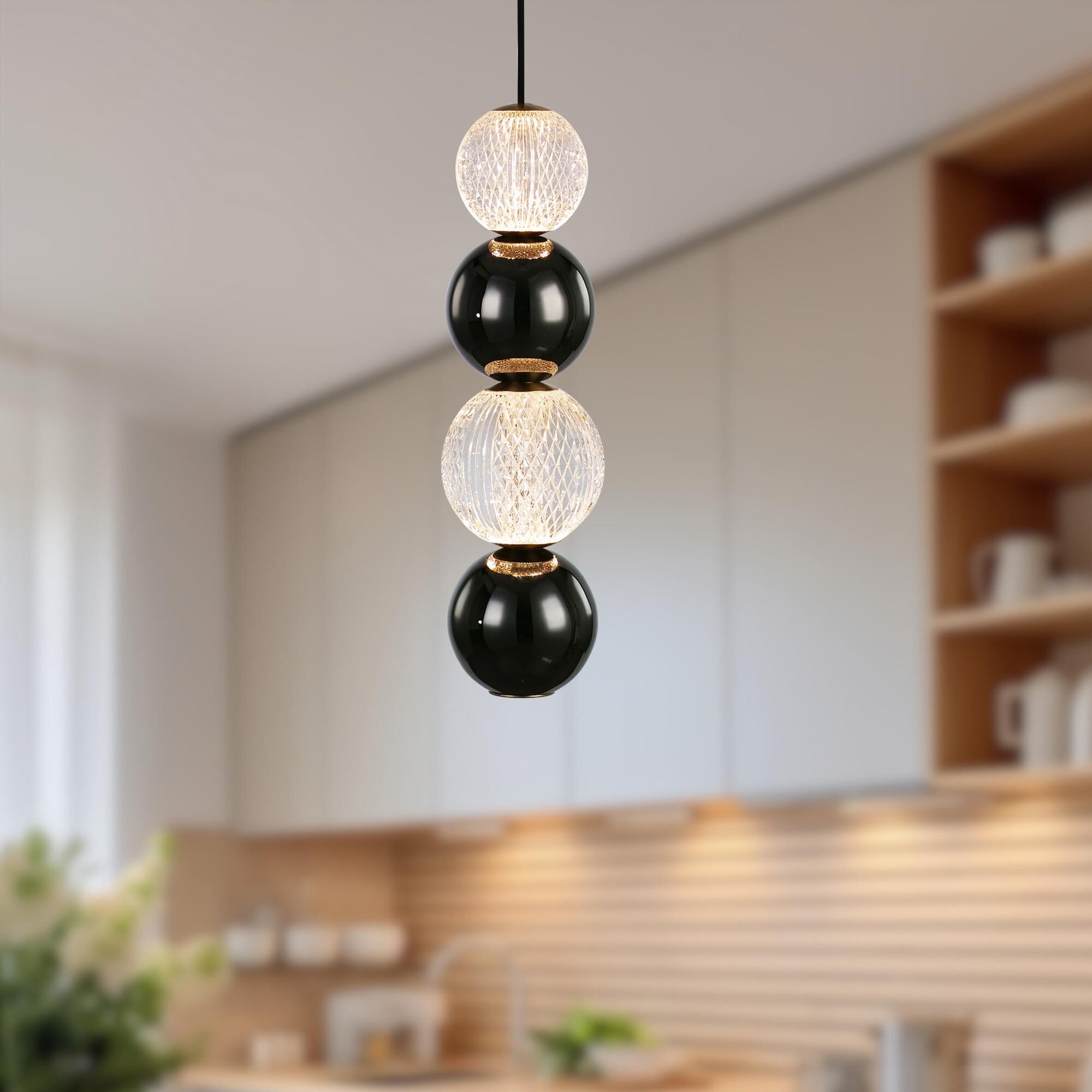 Shown in Natural Brass finish and Clear Carved Acrylic glass