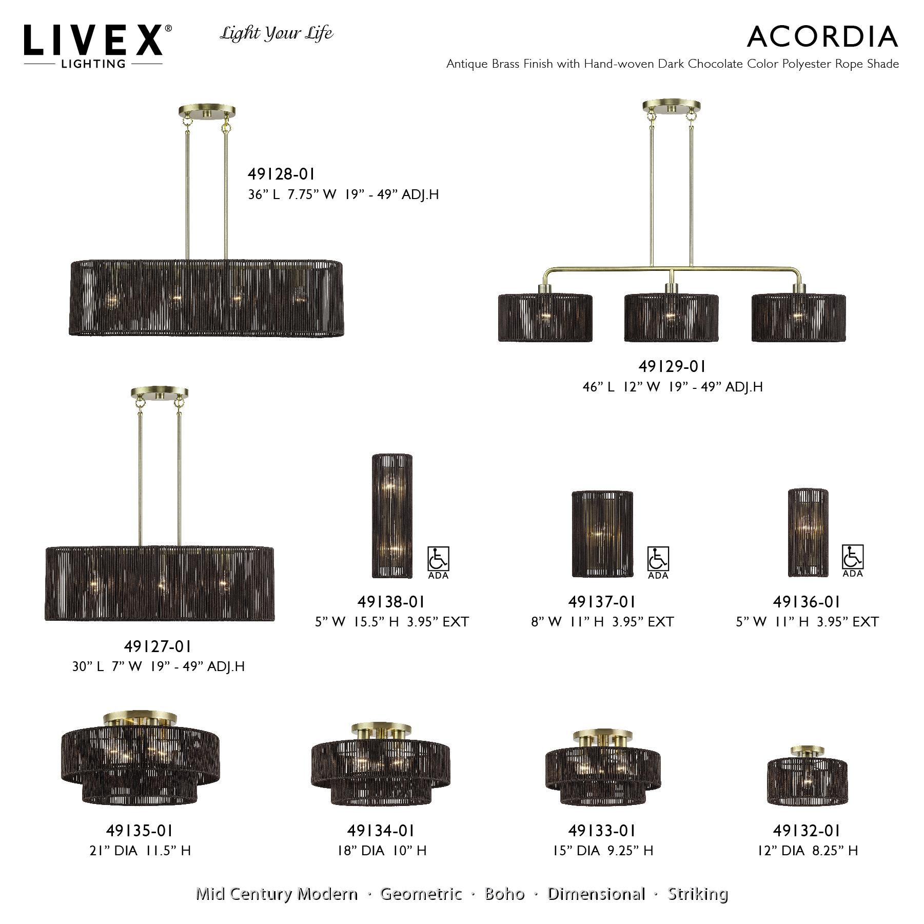Acordia 21 Inch Semi Flush Mount by Livex Lighting