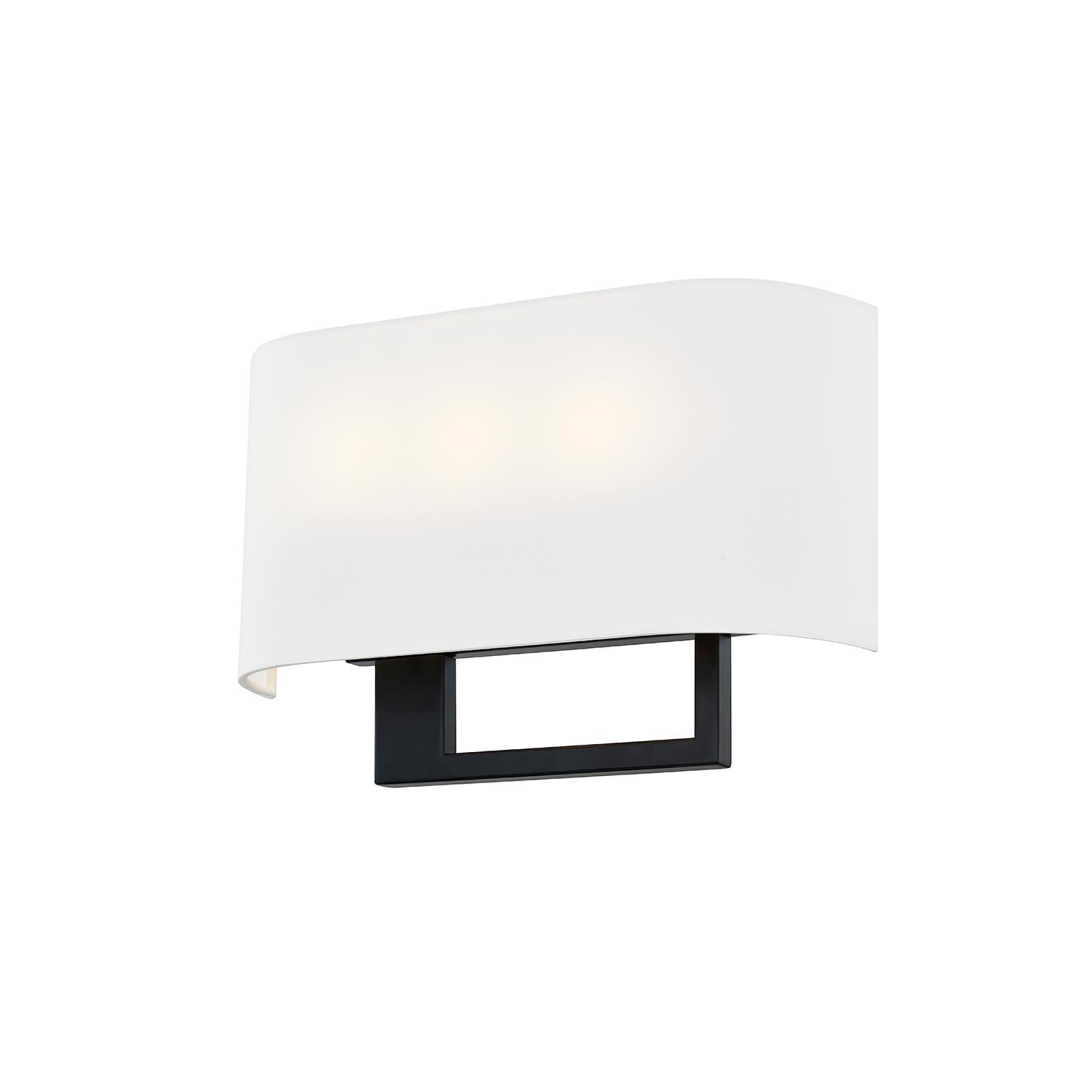 Shown in Brushed Brass finish and White Woven Fabric shade