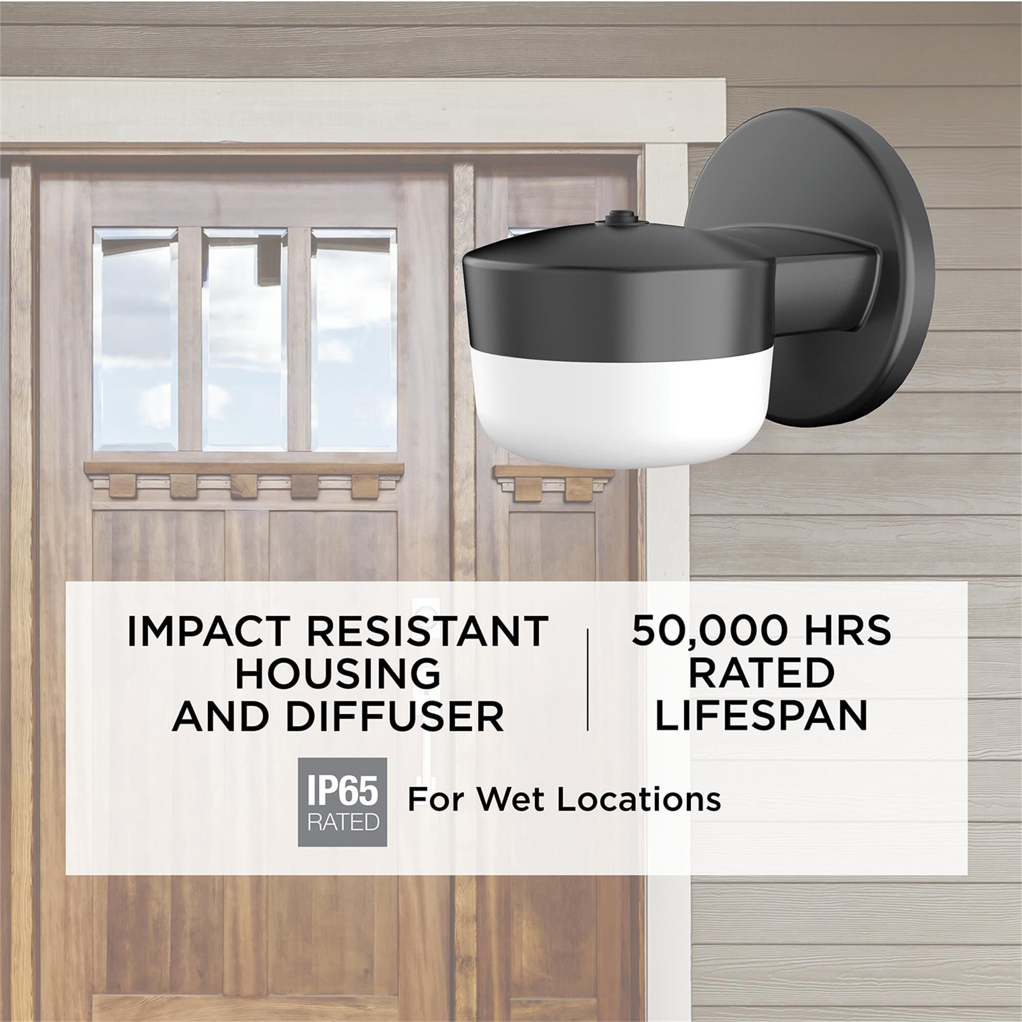 Shown in Black finish and White Polycarbonate shade