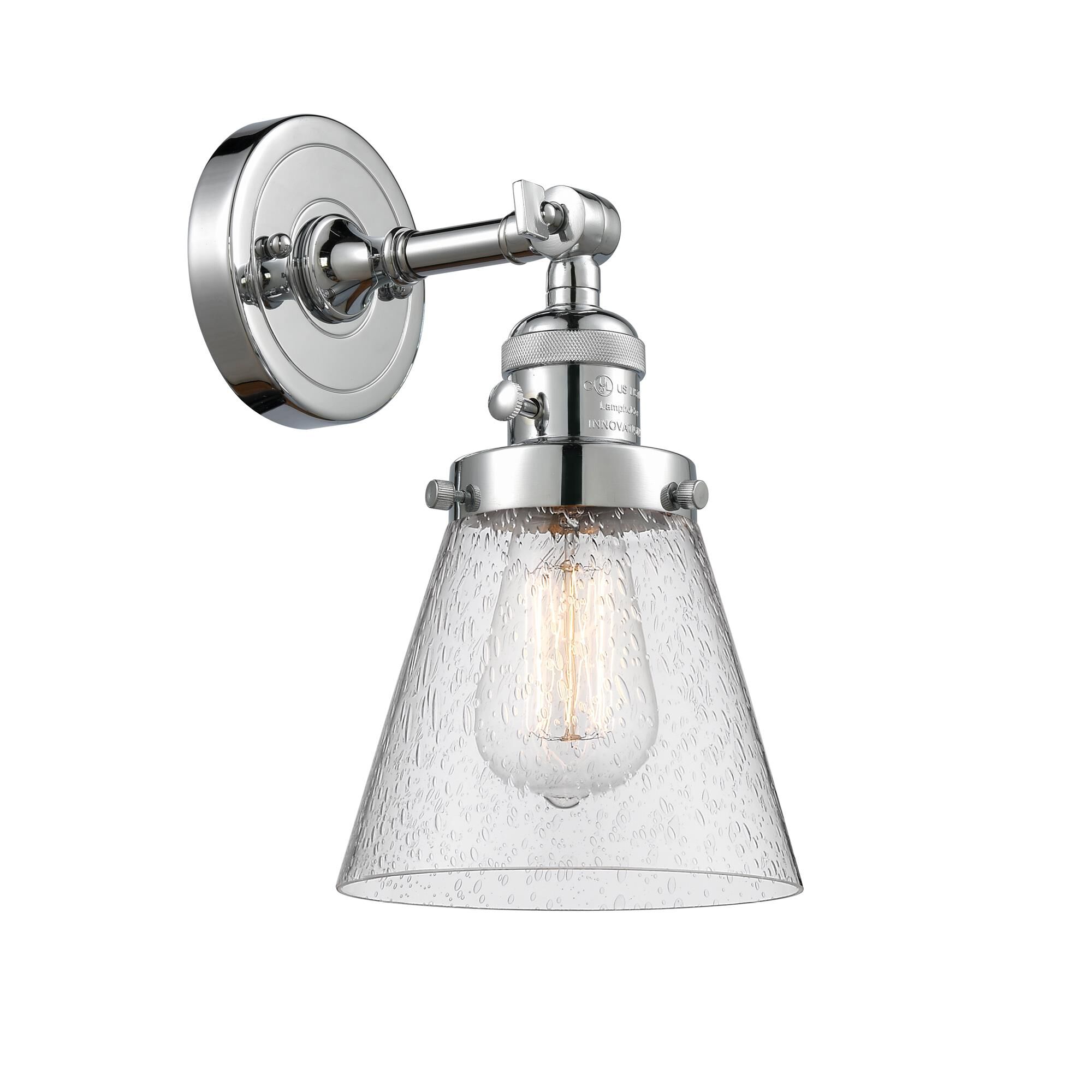 Shown in Polished Chrome finish and Seedy glass