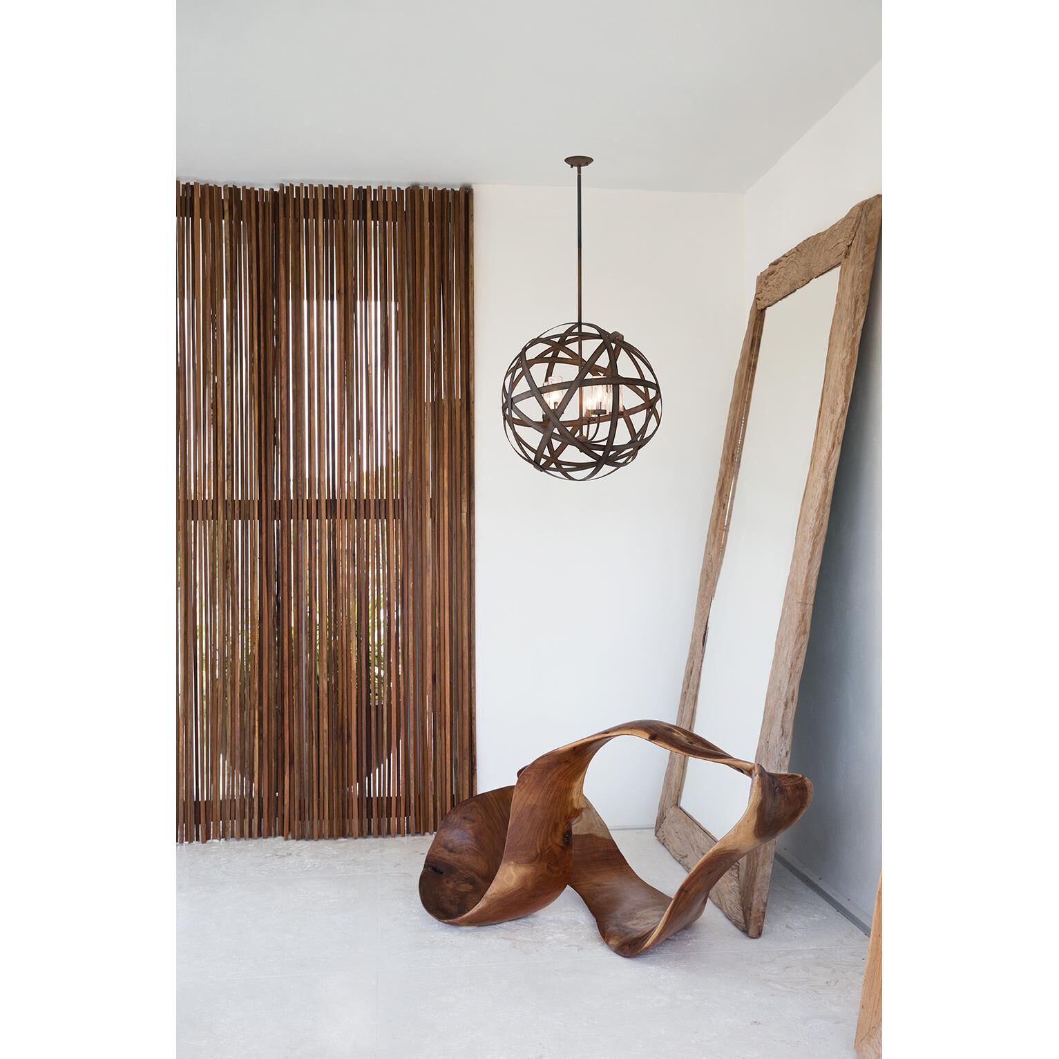 Shown in Vintage Iron finish and Clear Seedy glass