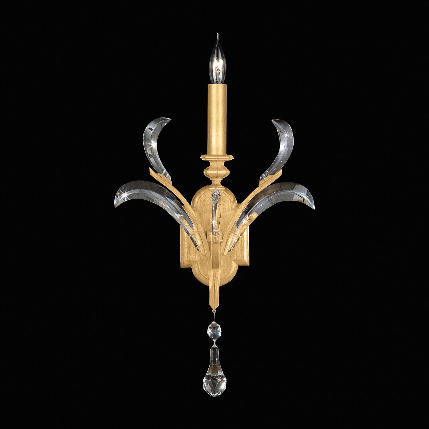 Shown in Gold Leaf finish and True crystal and False glass