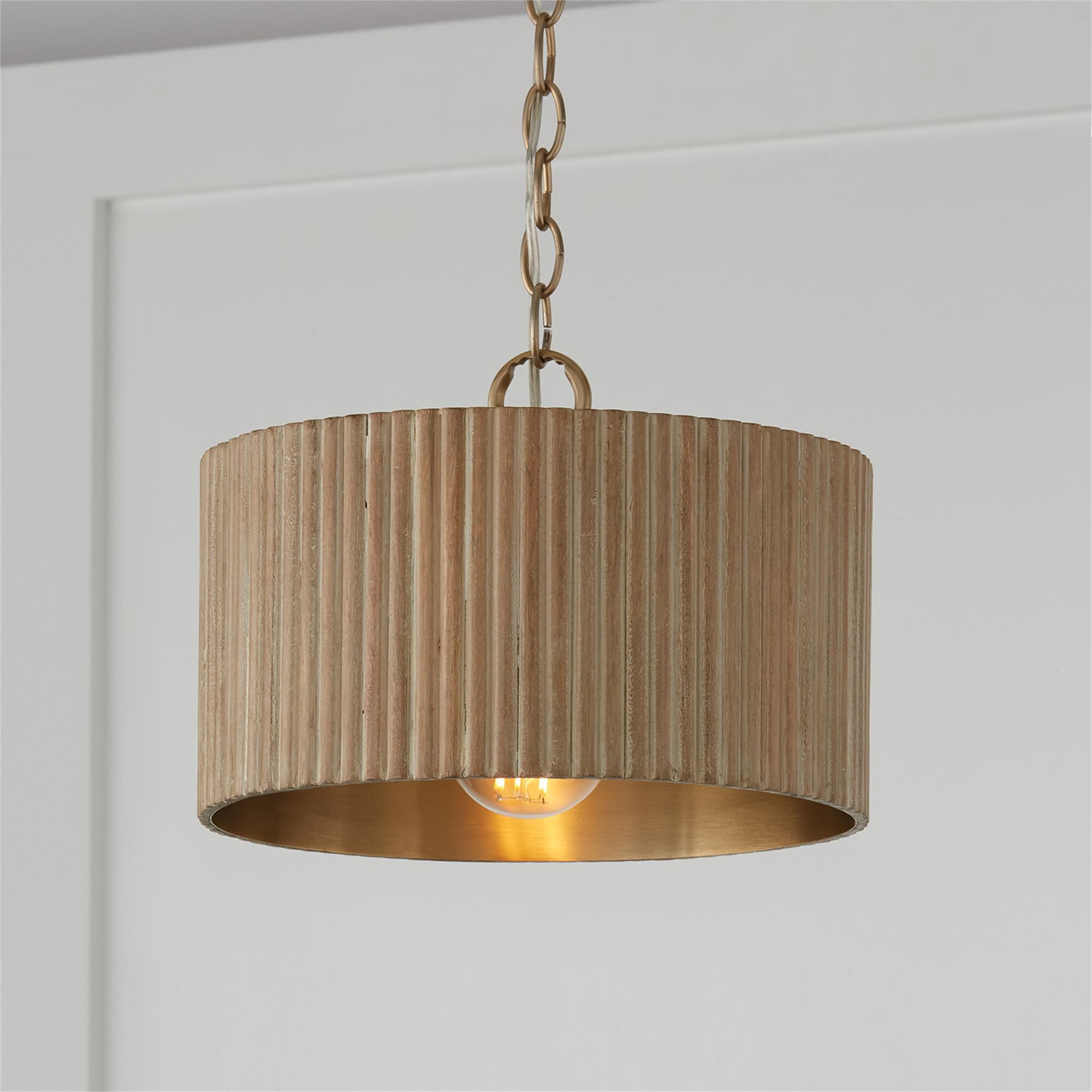 Shown in White Wash And Matte Brass finish