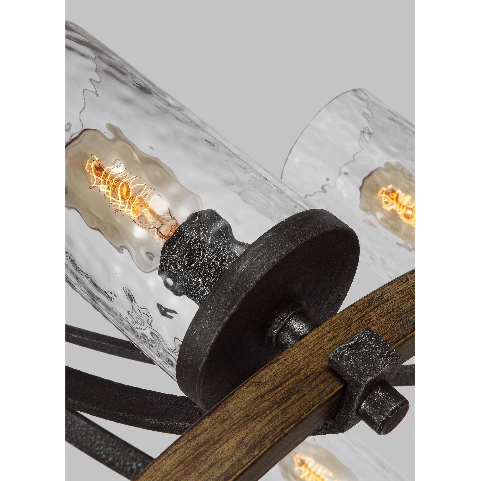 Shown in Distressed Weathered Oak - Slate Grey Metal finish and Clear glass