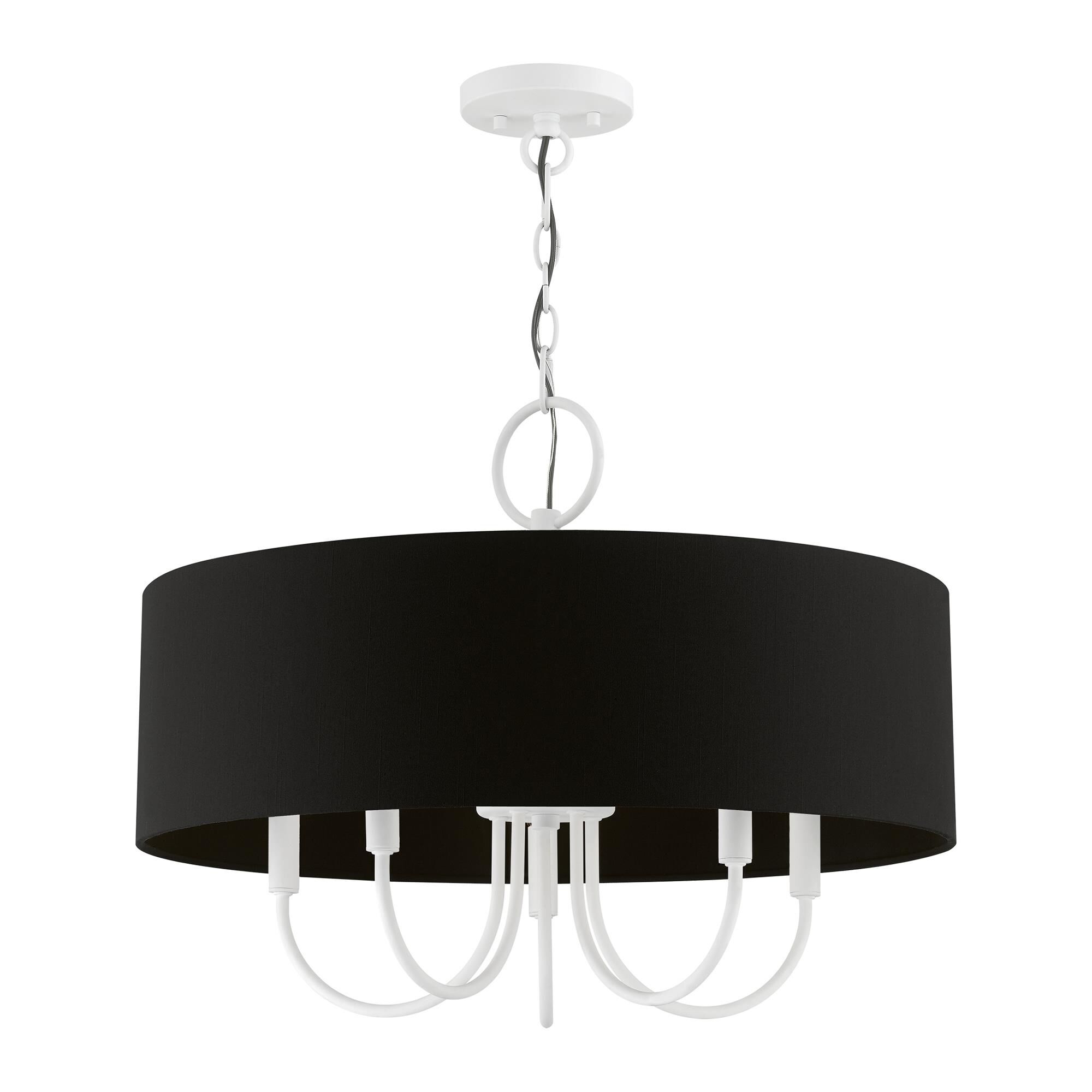 Shown in White finish and Black Fabric Hardback shade