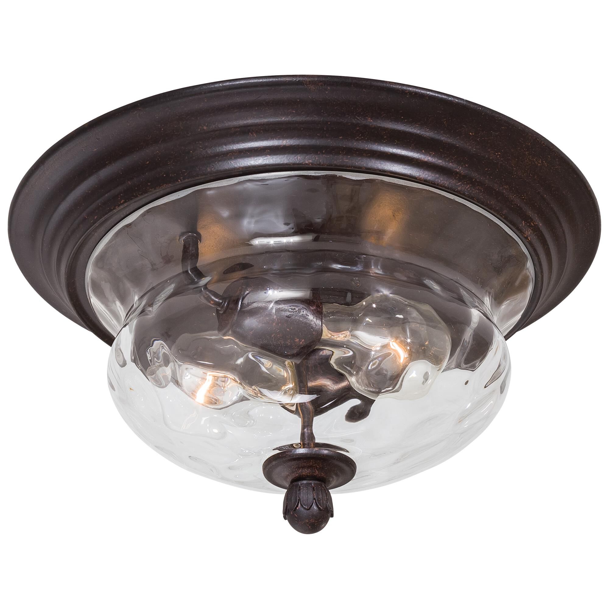 Shown in Corona Bronze finish and Clear glass and Hammered Glass shade