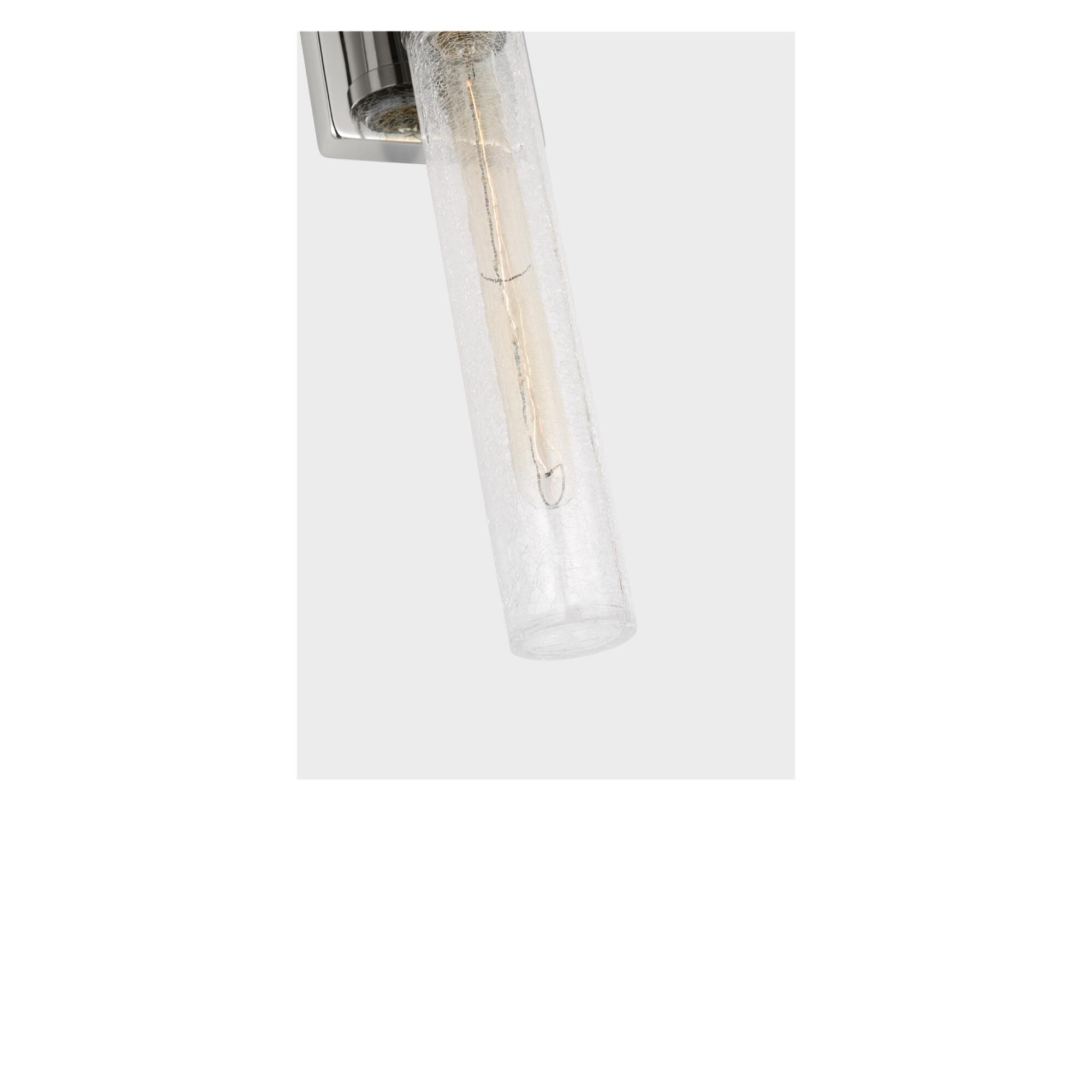 Shown in Chrome finish and Crackle glass