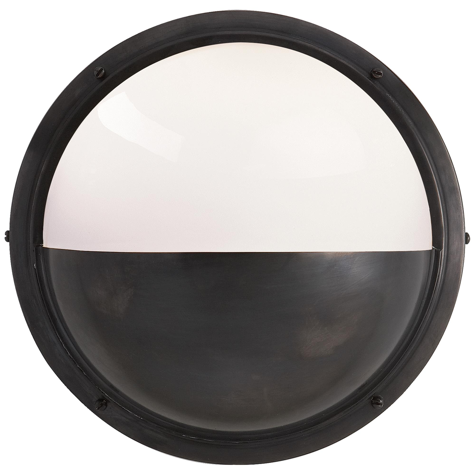 Shown in Bronze finish and White glass