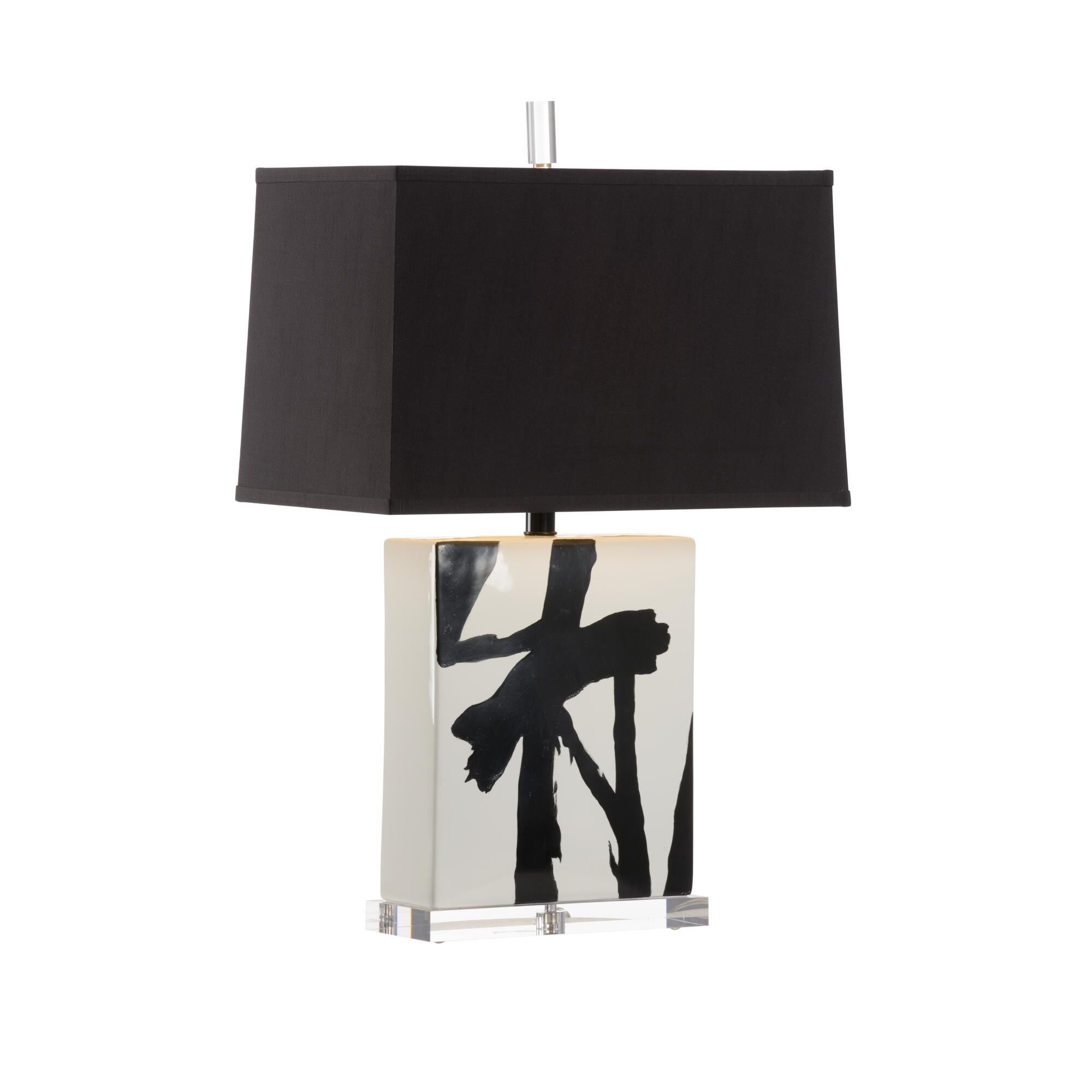 Shown in White, Black Glaze, Hand Painted finish and White Microfiber shade