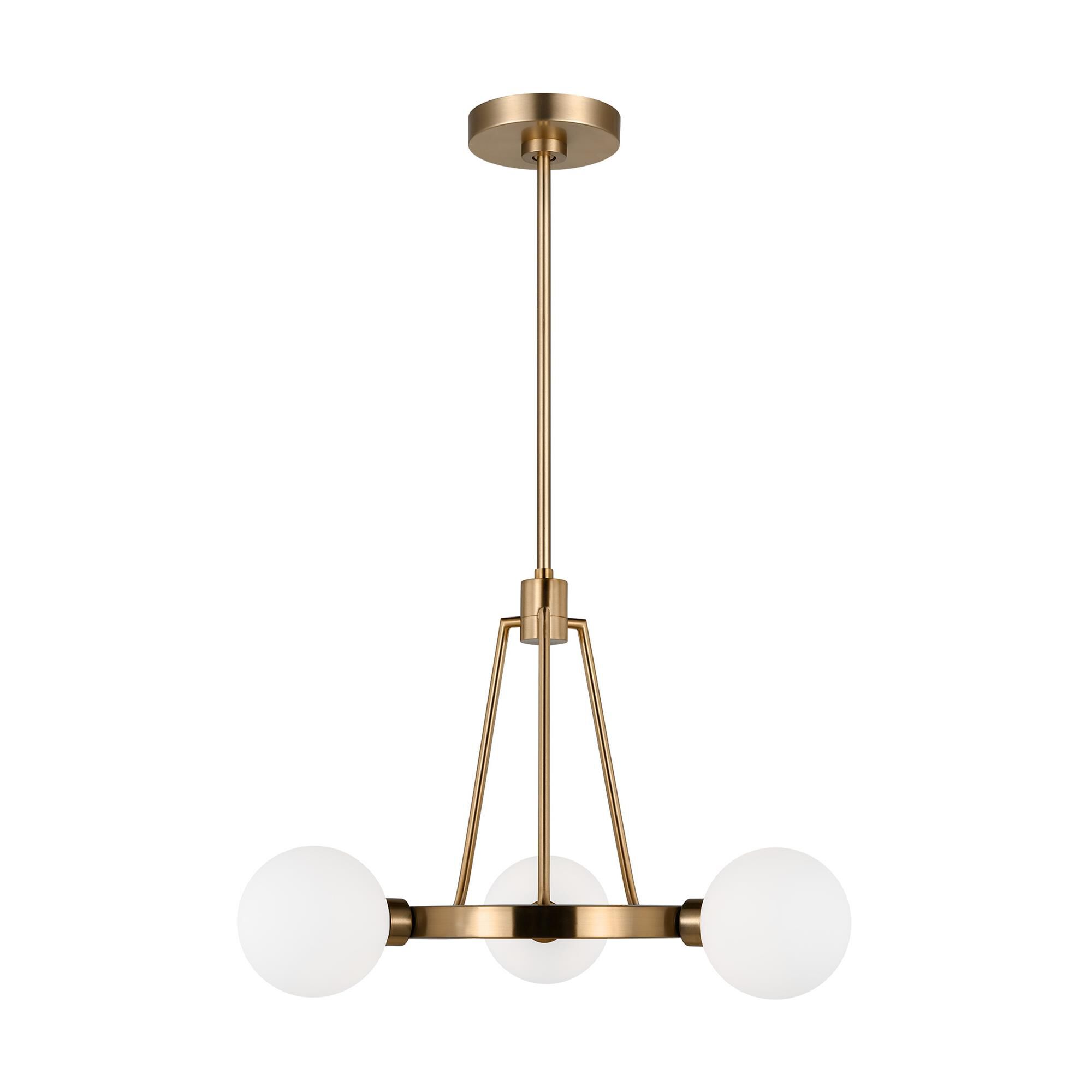 Shown in Satin Brass finish and Milk glass and Milk Glass s shade
