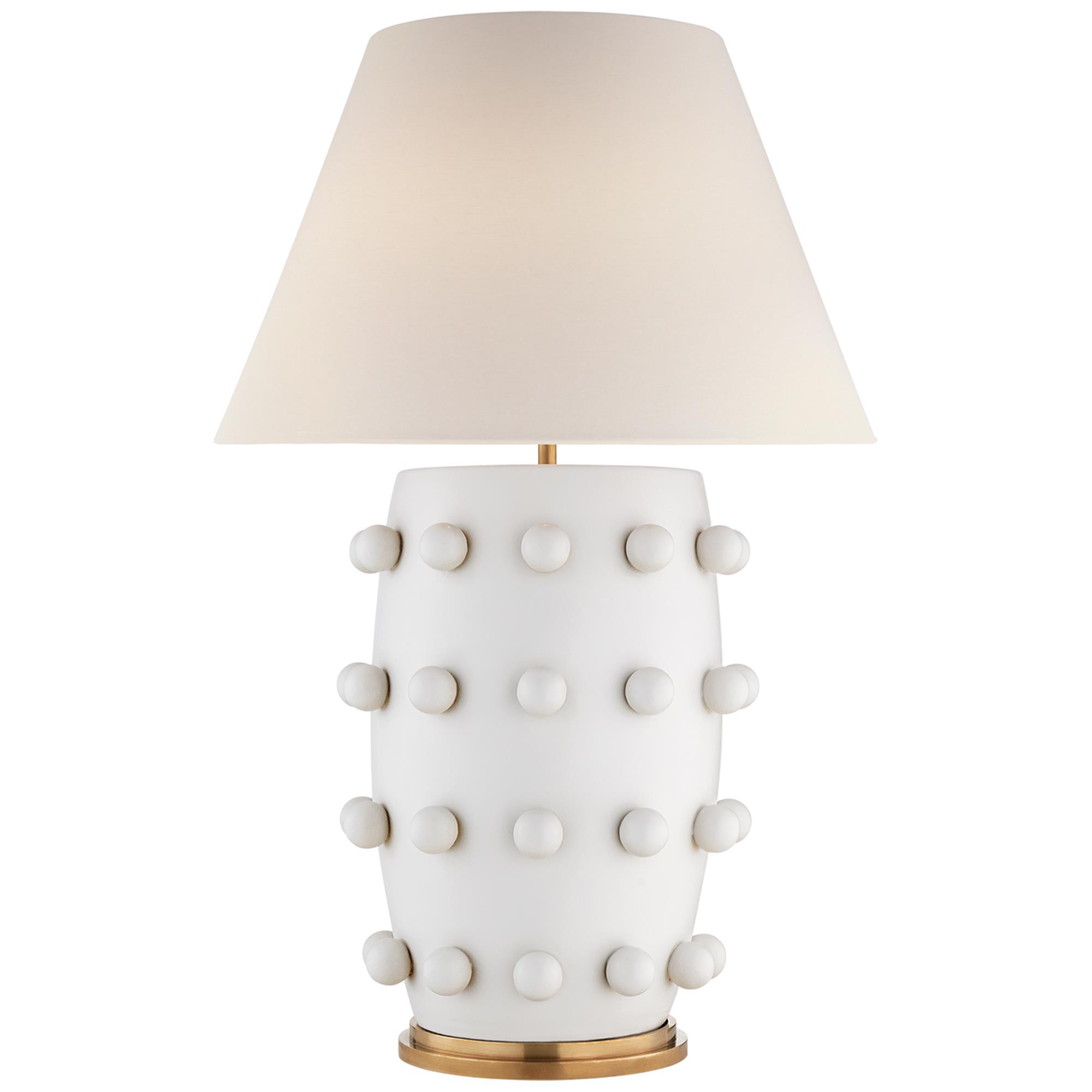 Shown in Plaster White finish and Linen shade