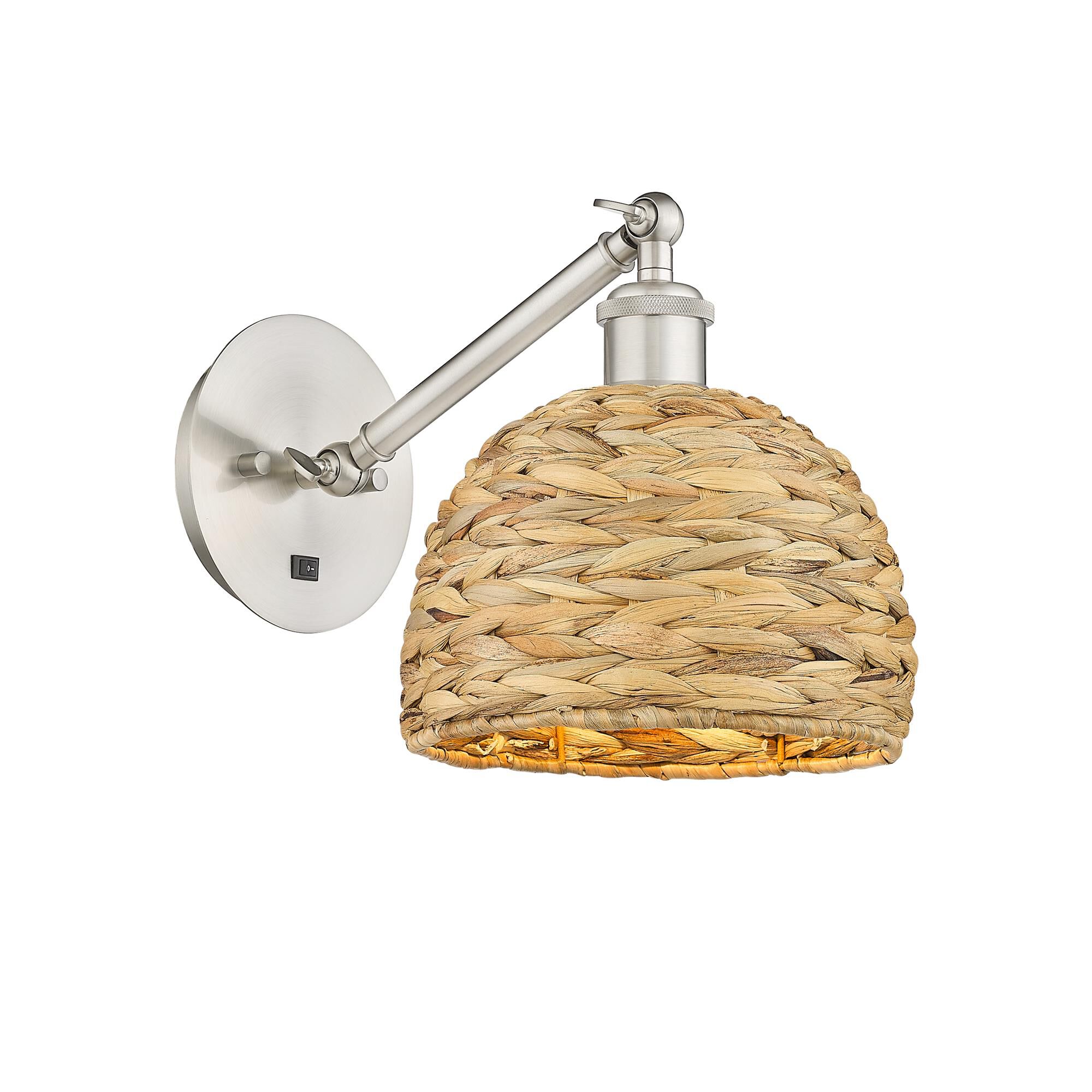 Shown in Satin Nickel finish and Natural shade