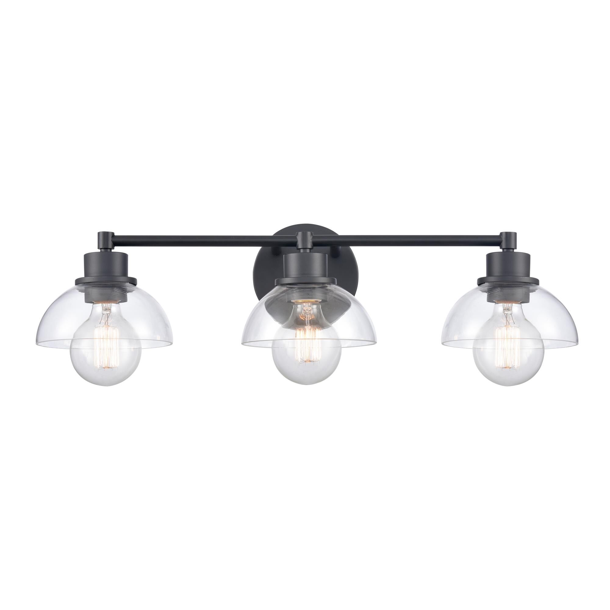 Shown in Matte Black finish and Clear Handblown  Shade glass and Clear Handblown Glass shade