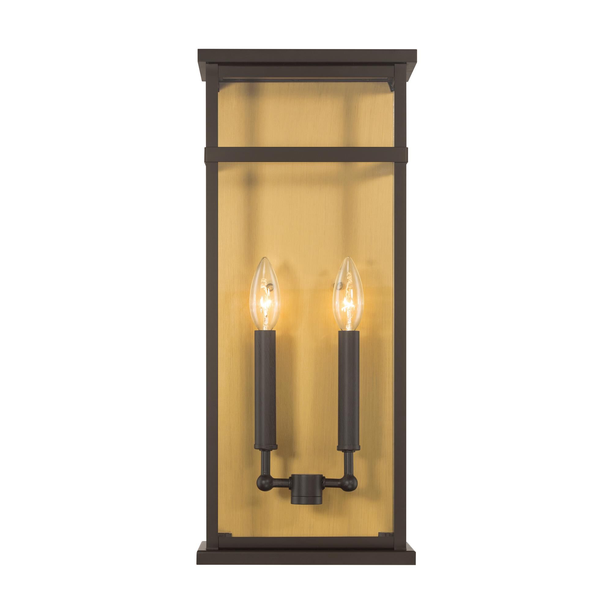 Shown in Painted Legacy Brass and Dark Bronze finish and Clear glass