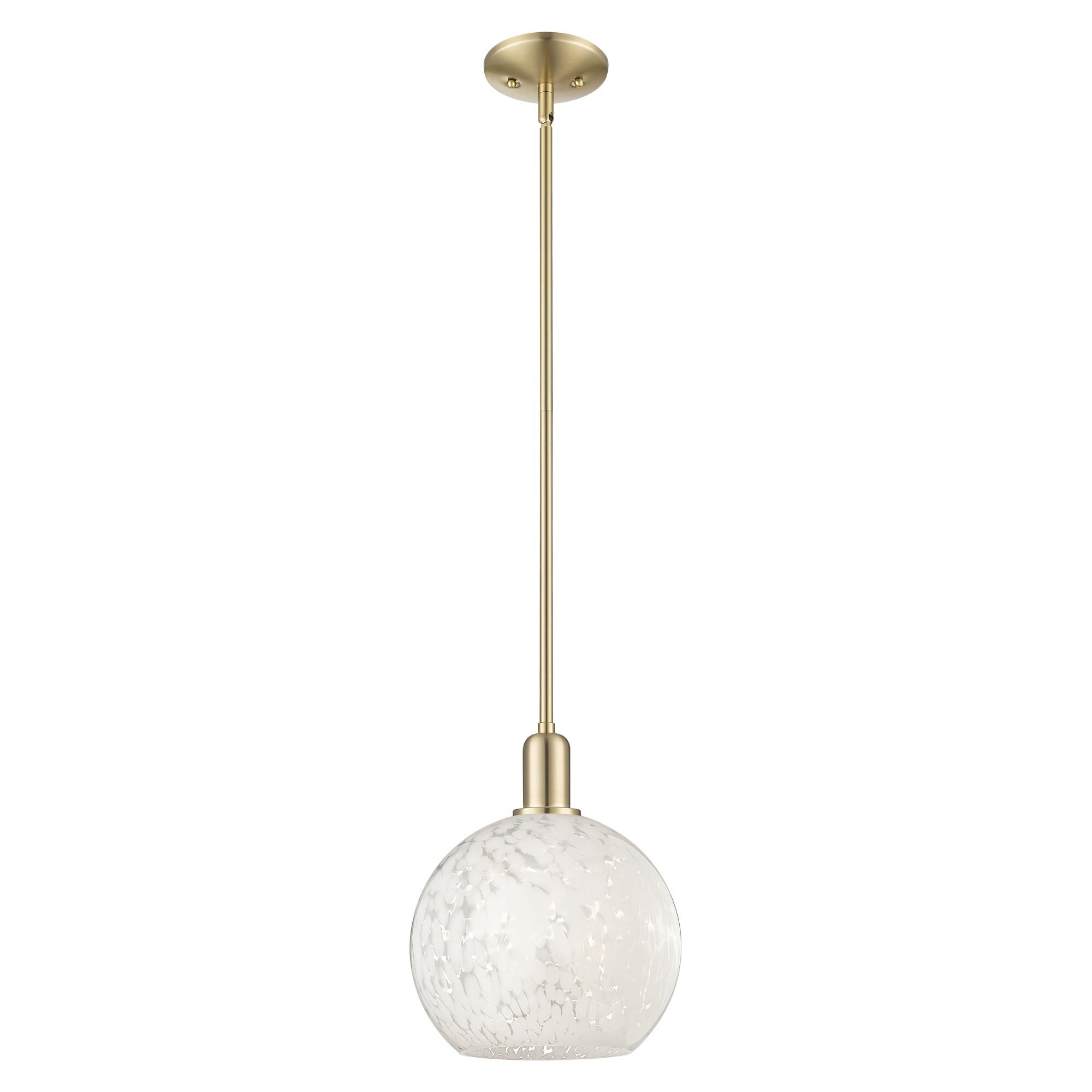 Shown in Champagne Bronze finish and White Mouchette glass