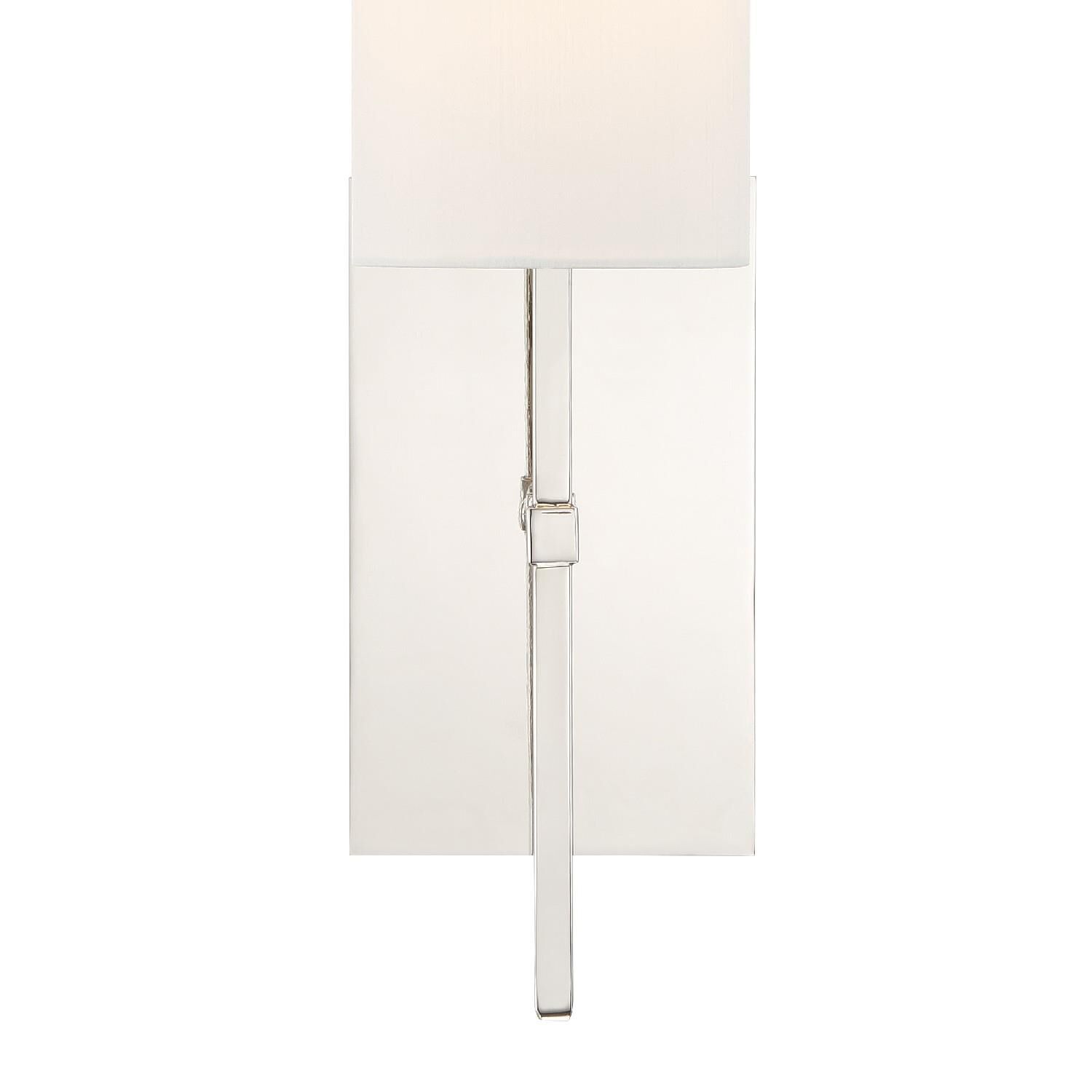 Shown in Polished Nickel finish and White Silk glass and White Silk shade
