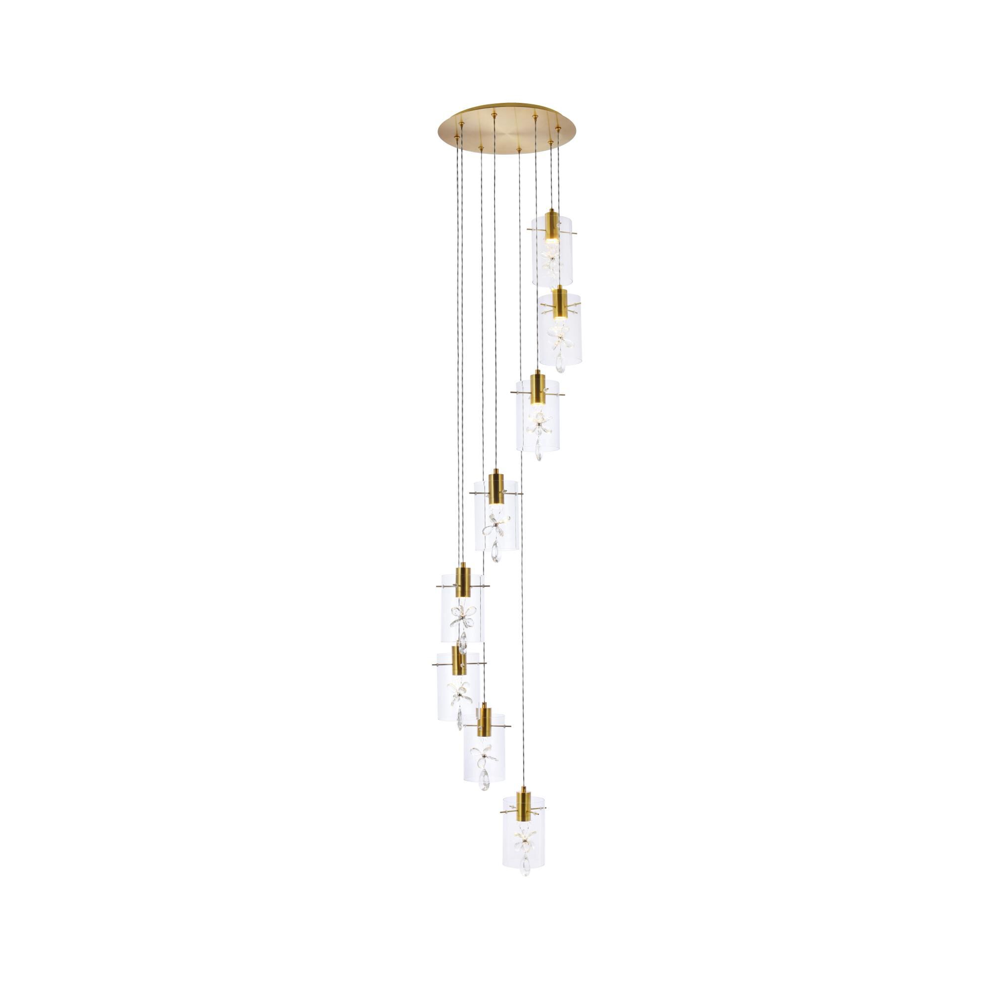 Hana 18 Inch 8 Light LED Multi Light Pendant by Elegant Lighting
