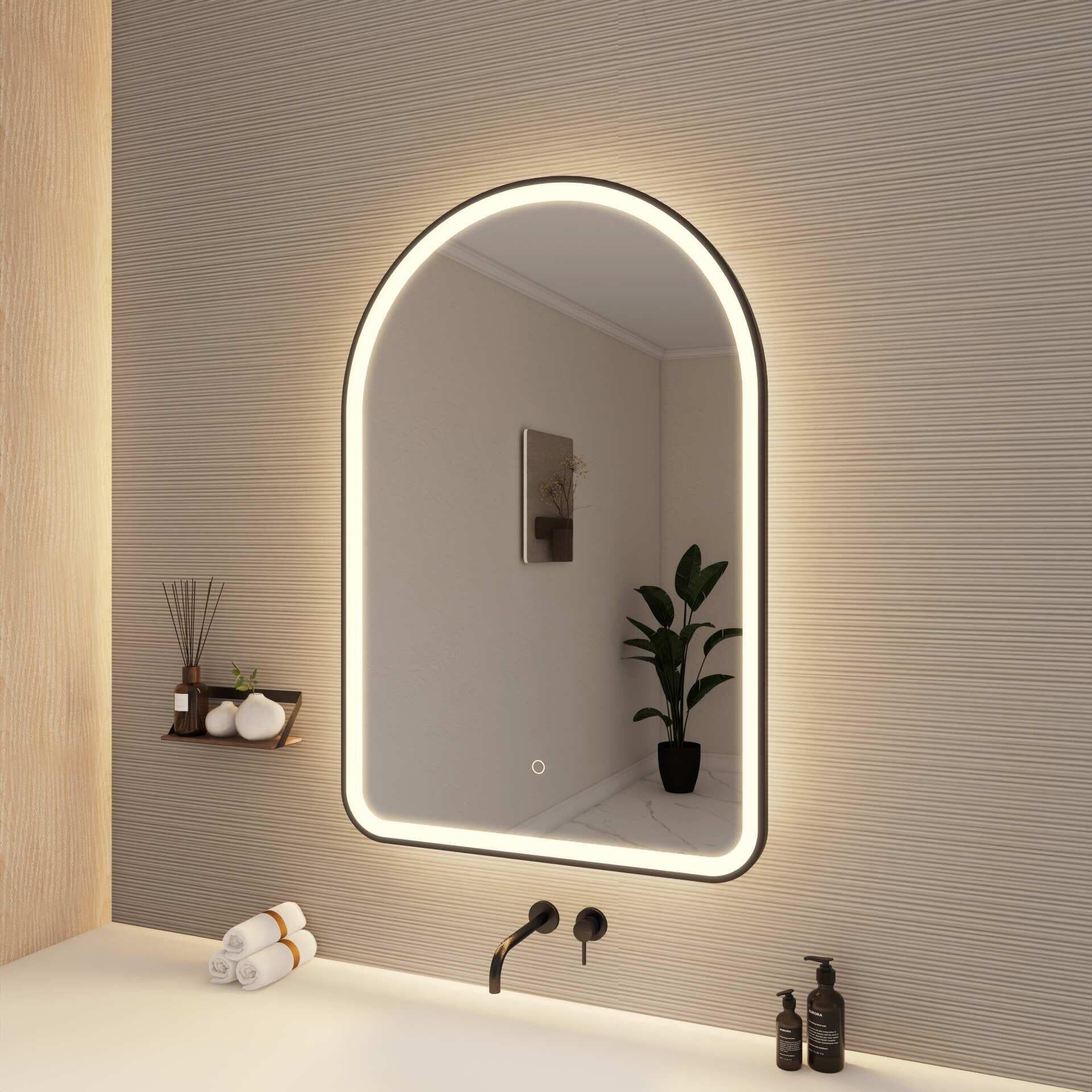 Harmoni 40 Inch Arched LED Lighted Mirror by Elegant Decor