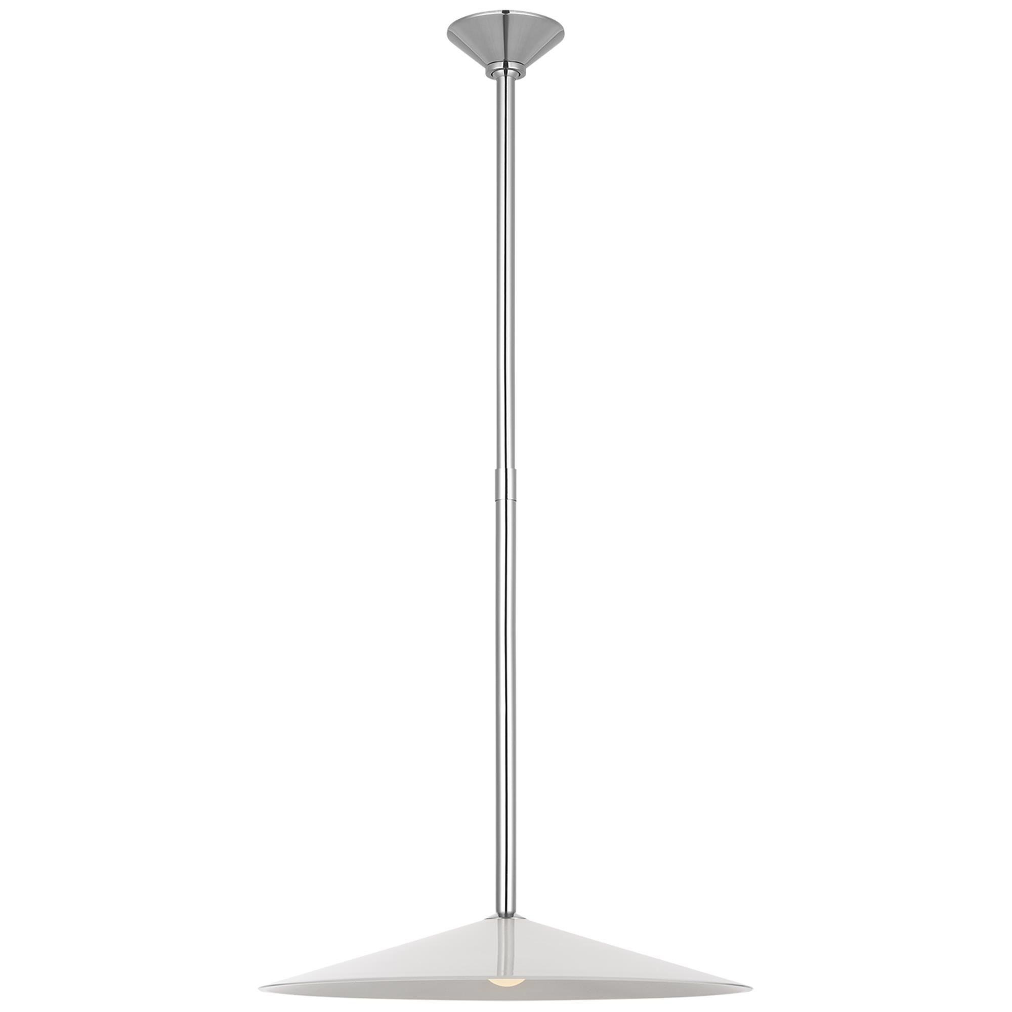 Shown in Polished Nickel and White Glass finish