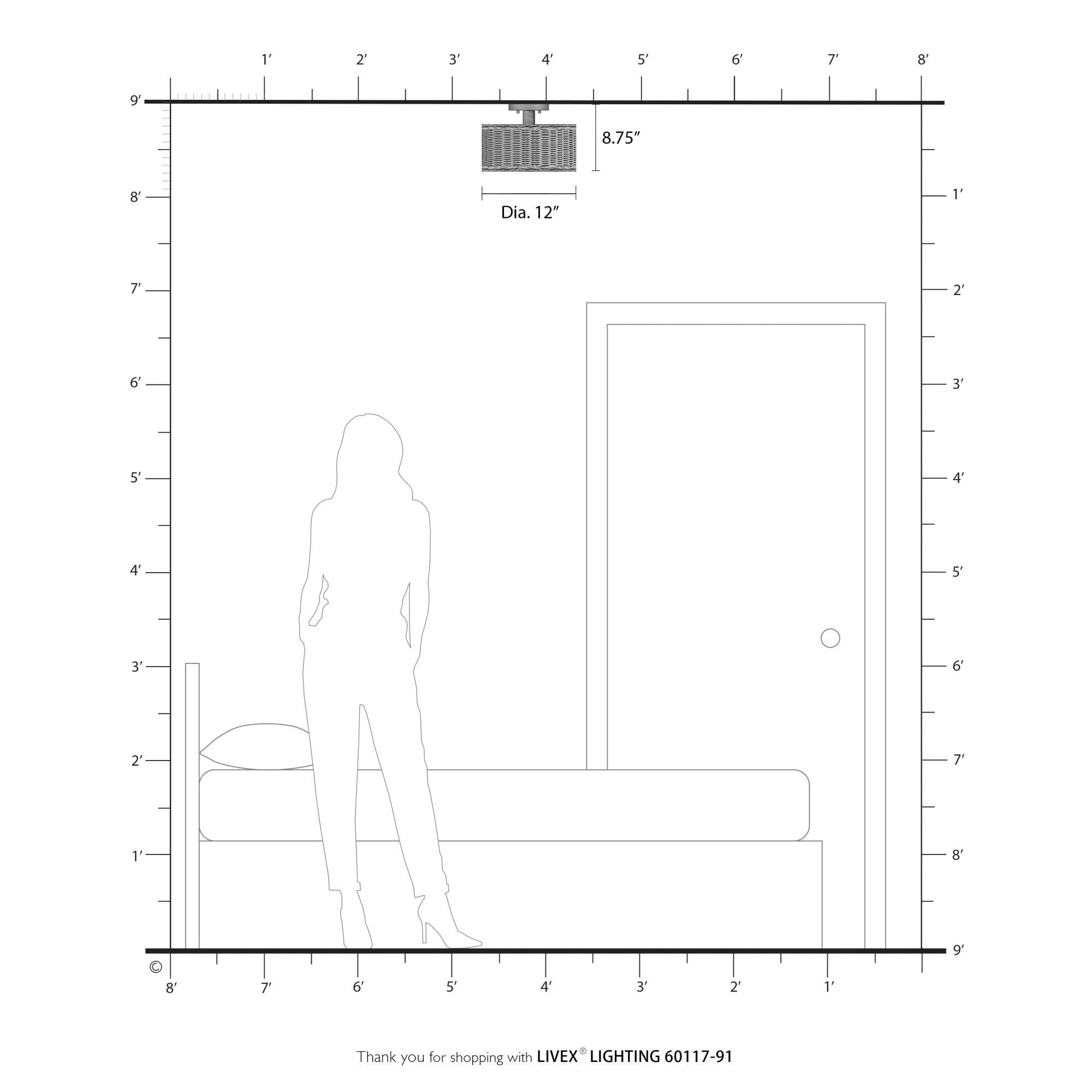 Weavington 12 Inch Semi Flush Mount by Livex Lighting