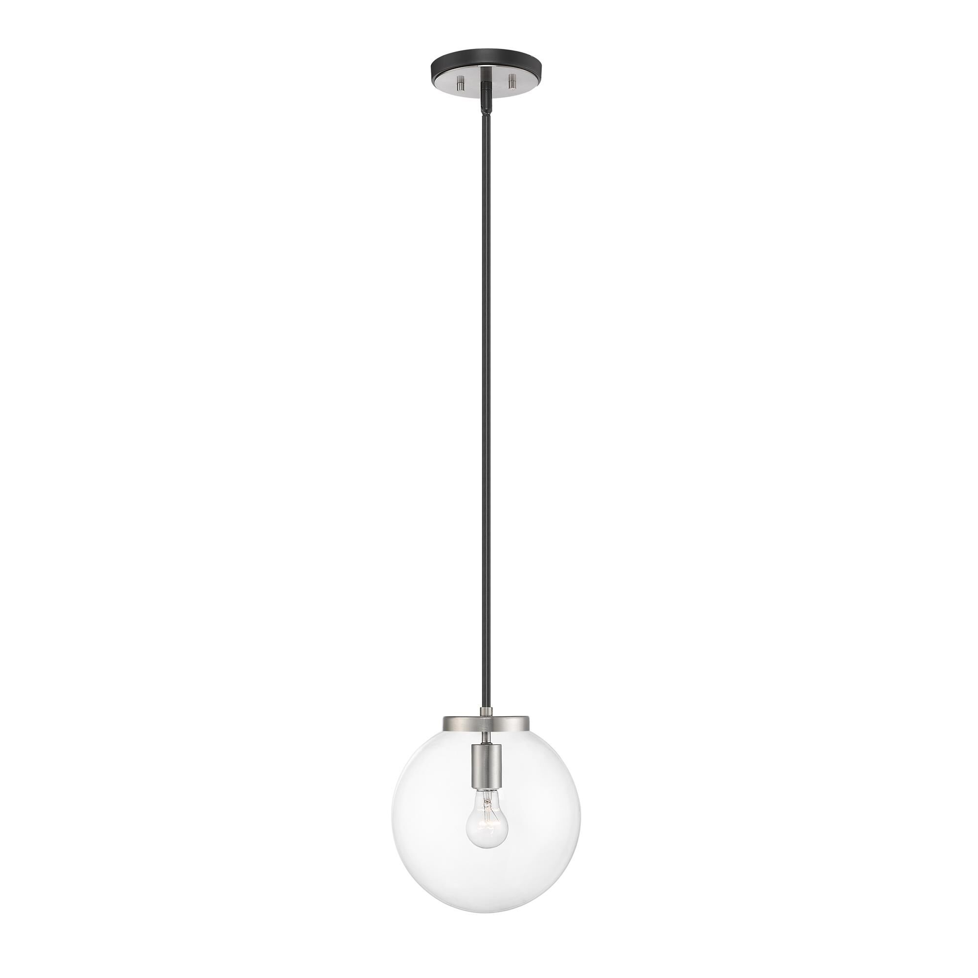 Shown in Matte Black + Brushed Nickel finish and Glass shade