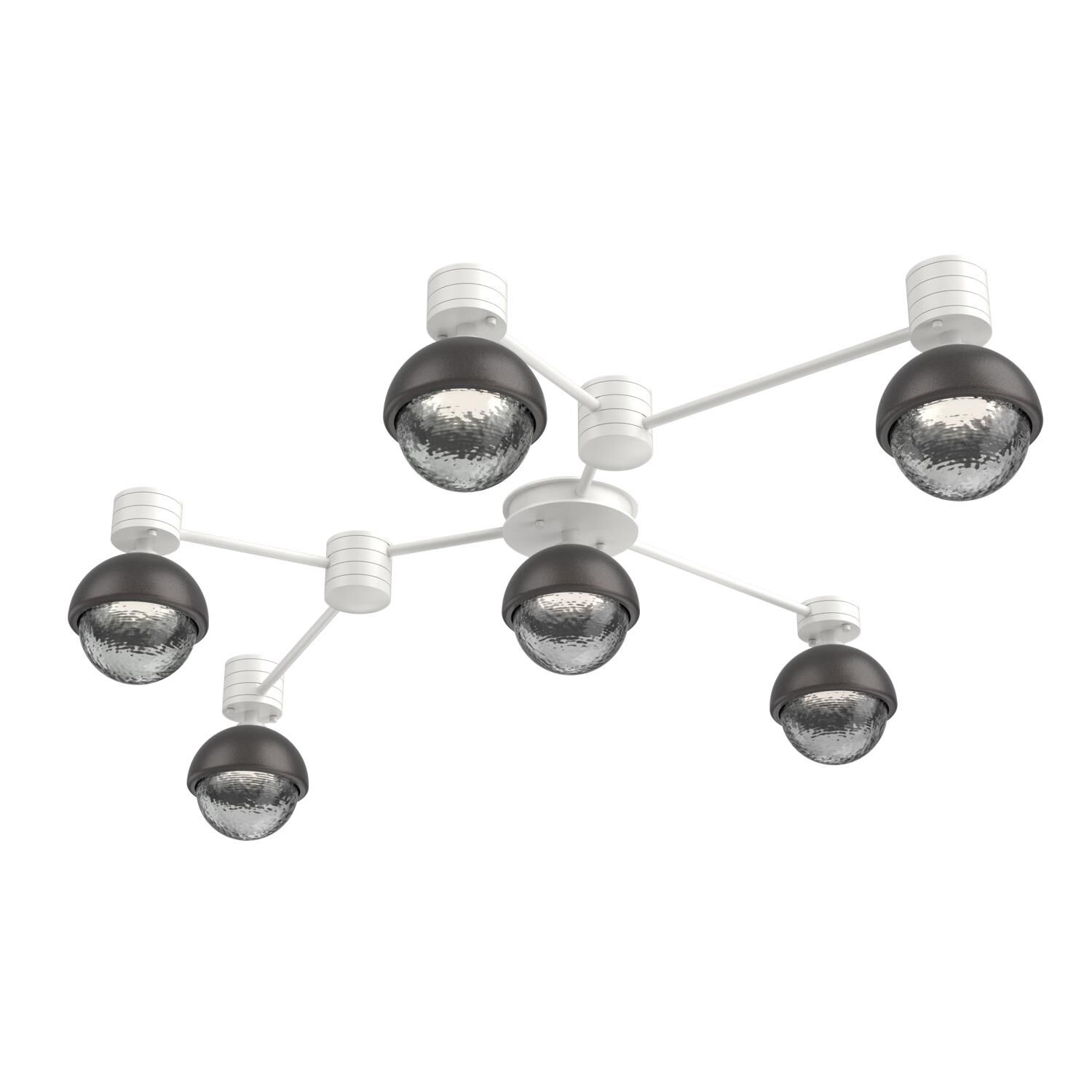 Shown in Salt White finish and Smoke glass and Graphite accent
