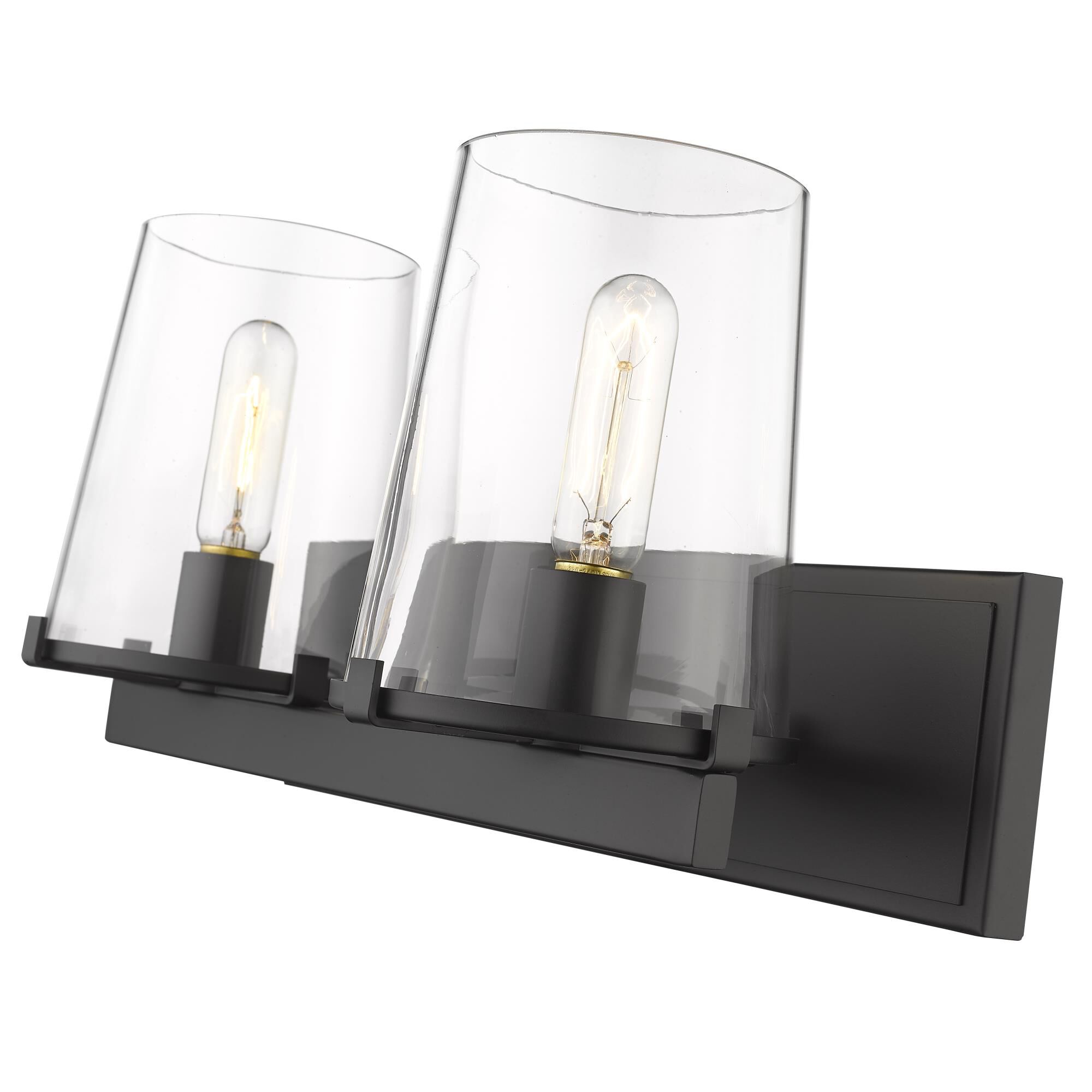 Shown in Matte Black finish and Glass shade
