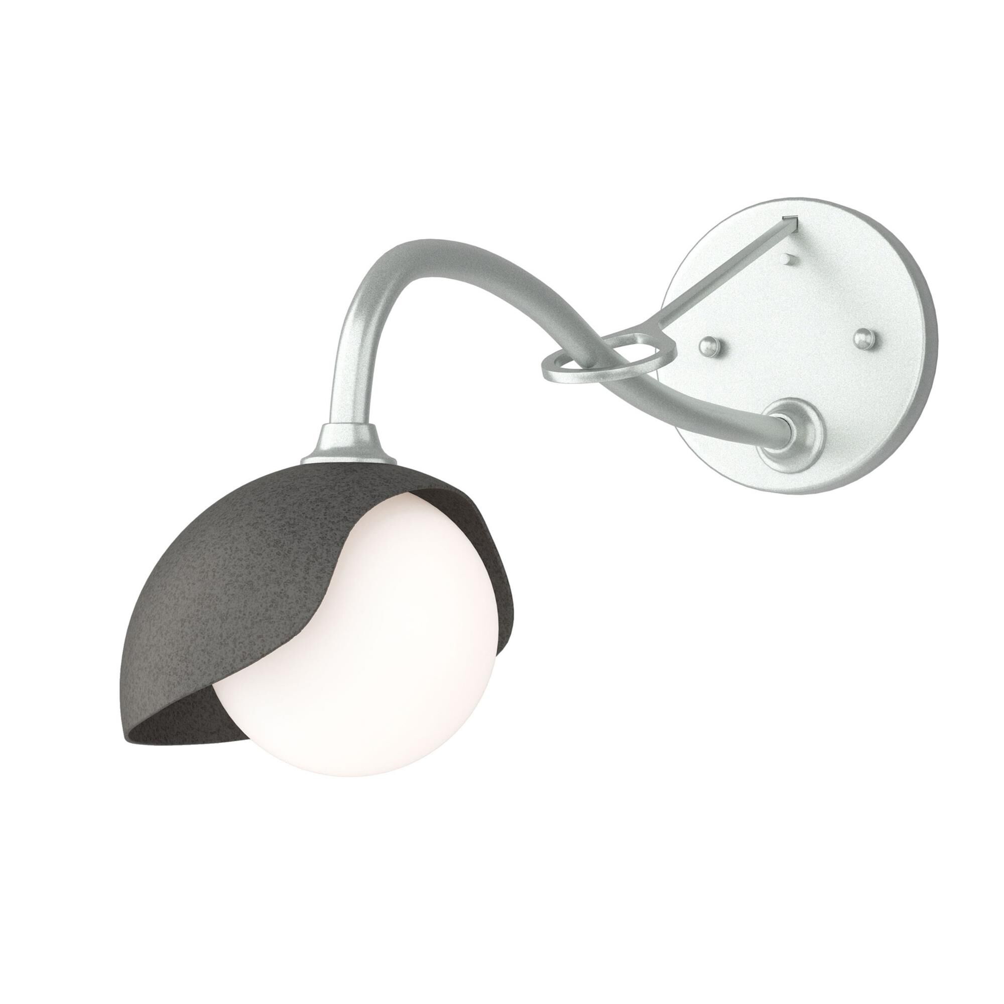 Shown in Vintage Platinum finish and Opal glass and Natural Iron (20) accent