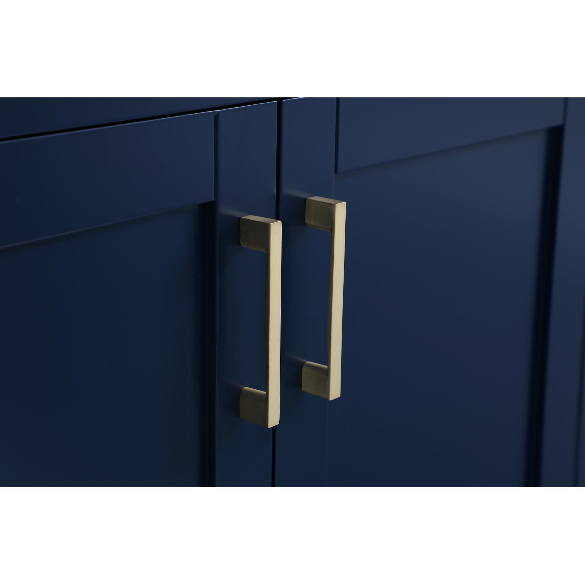 Shown in Blue And Gold With Calacatta Quartz finish