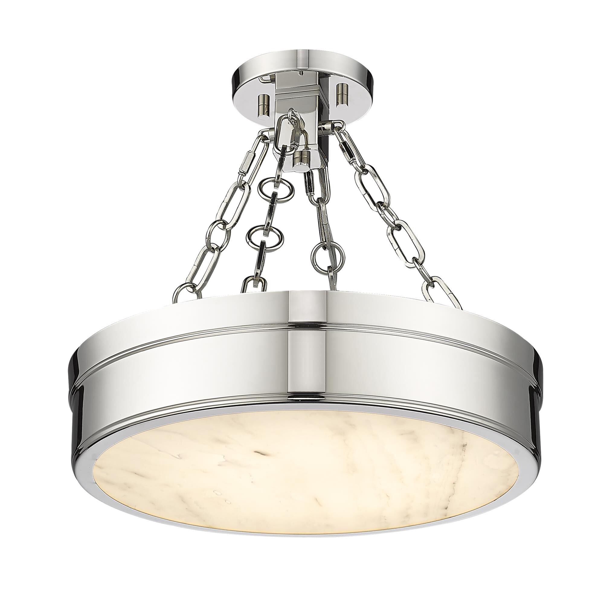 Shown in Polished Nickel finish and Marbling glass