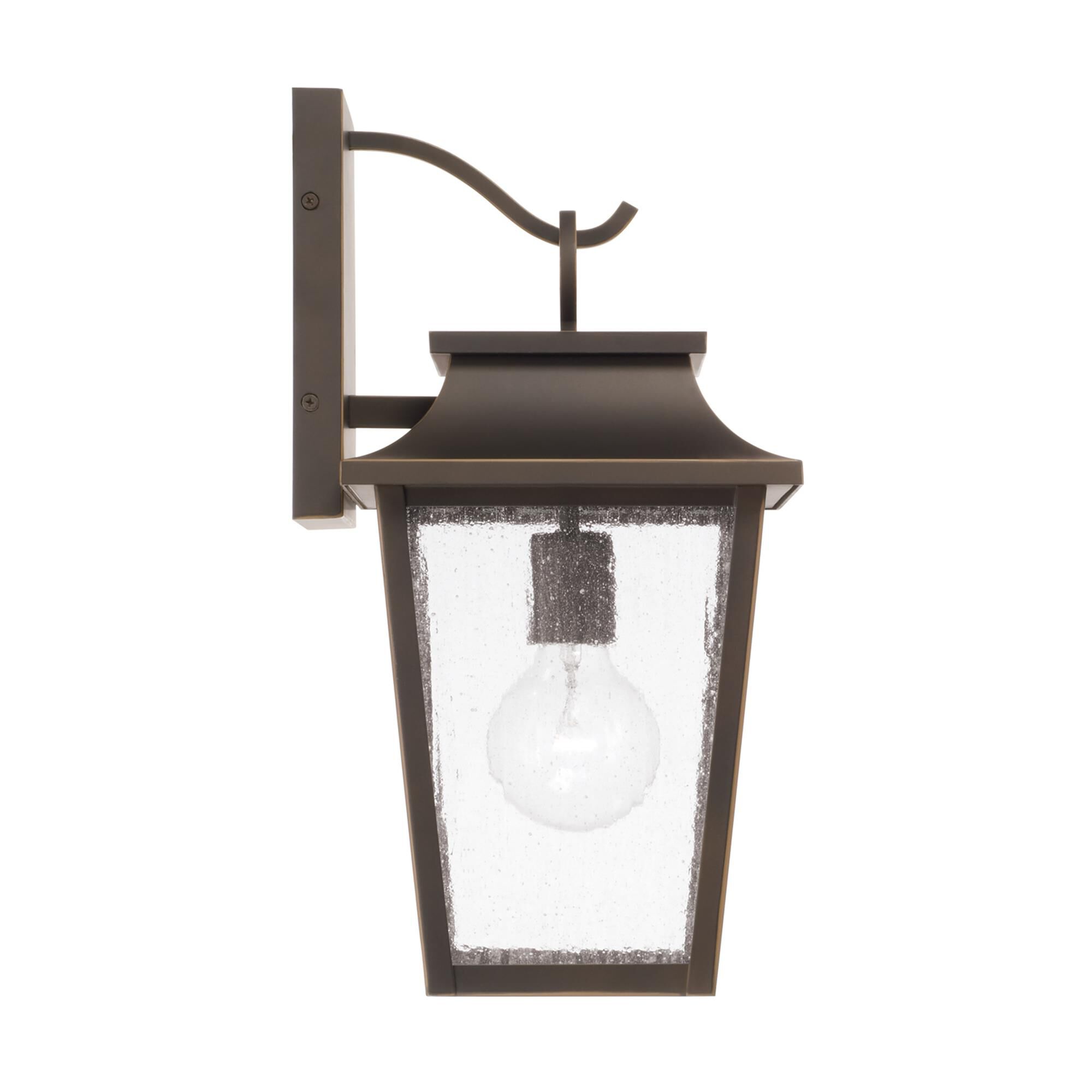 Shown in Oiled Bronze finish and Antiqued glass