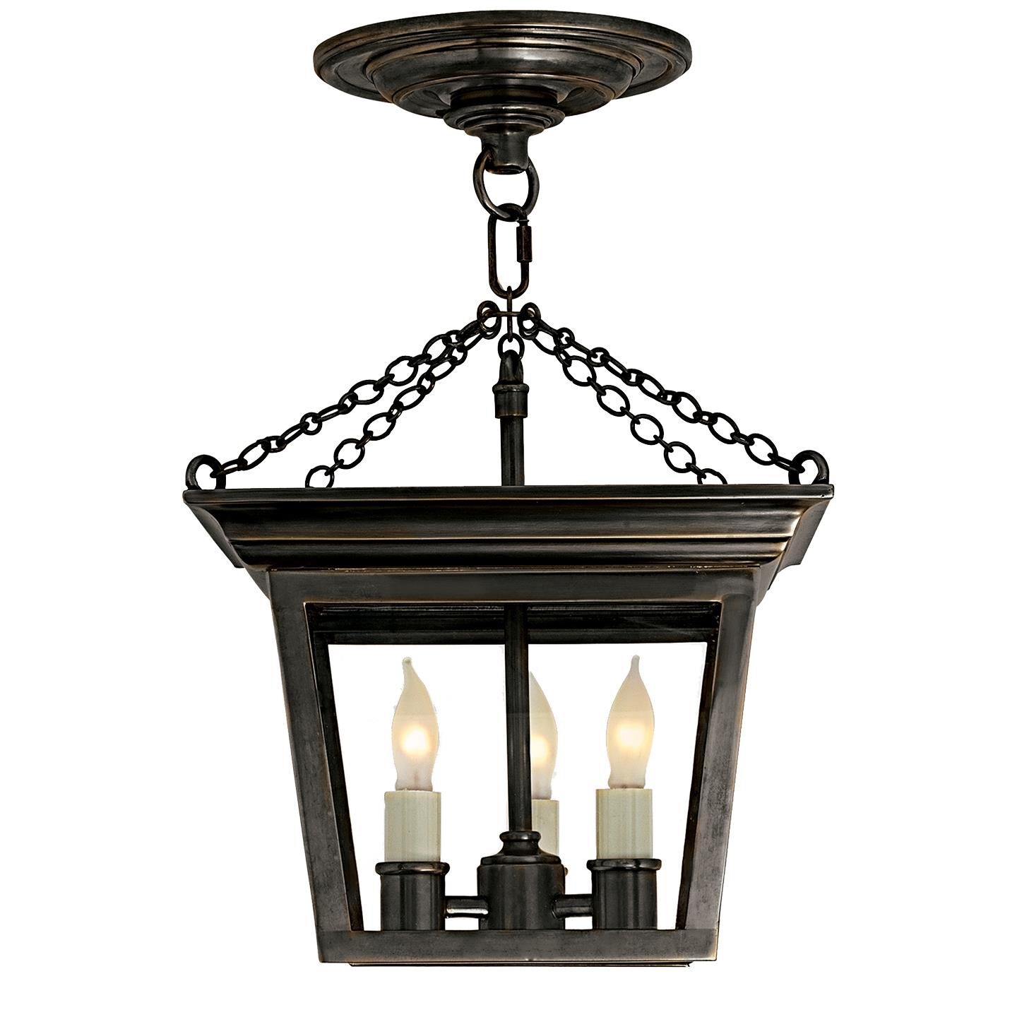Chapman & Myers Cornice 9 Inch 3 Light Semi Flush Mount by Visual Comfort Signature Collection