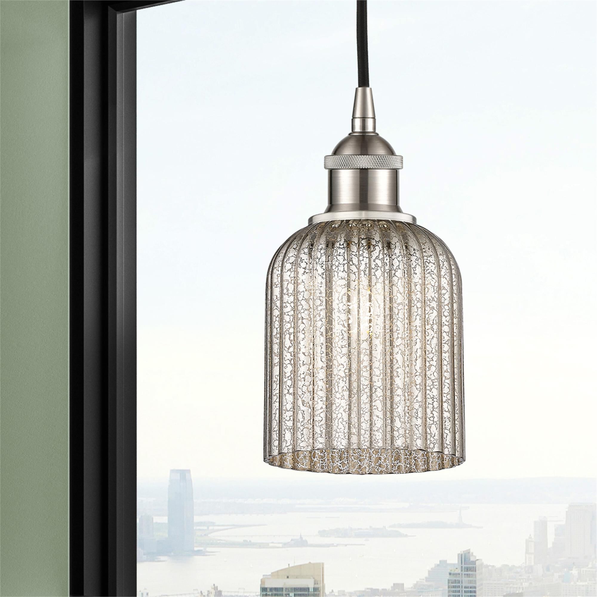 Shown in Satin Nickel finish and Mercury glass