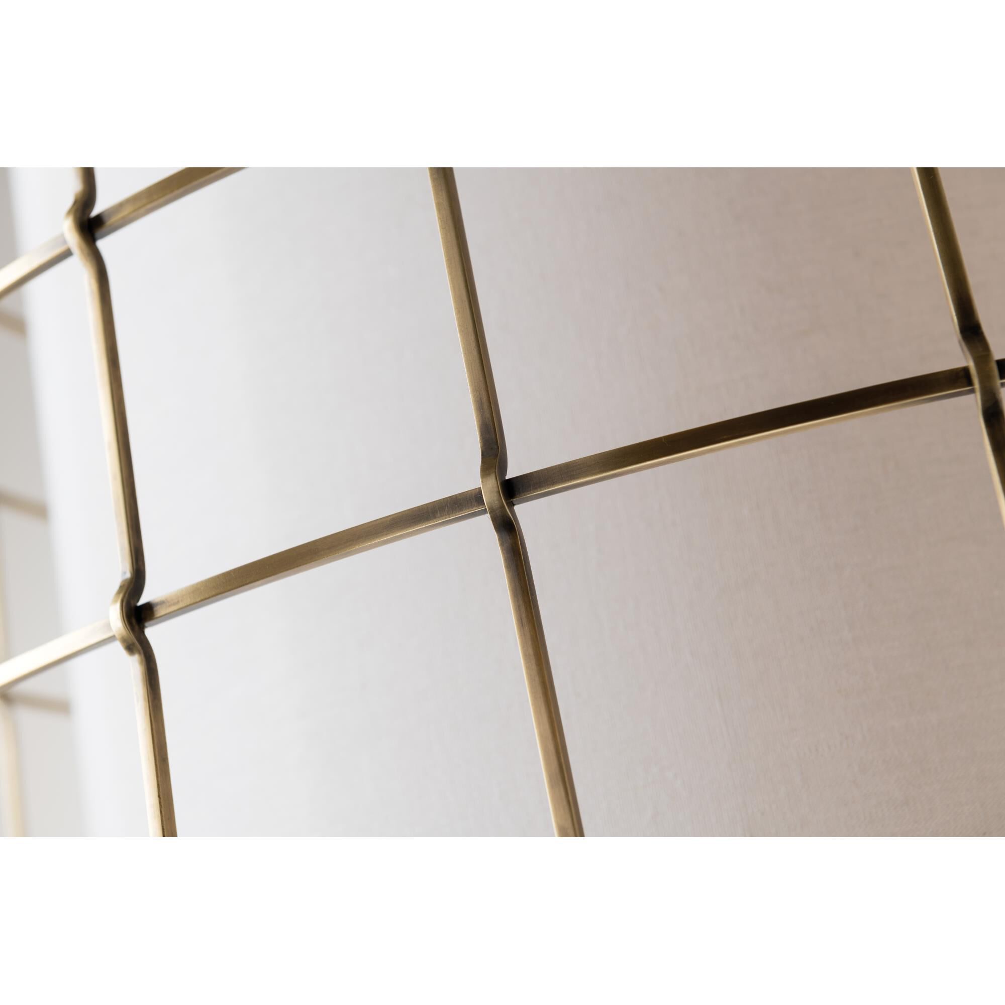 Shown in Aged Brass finish and Off White Linen shade