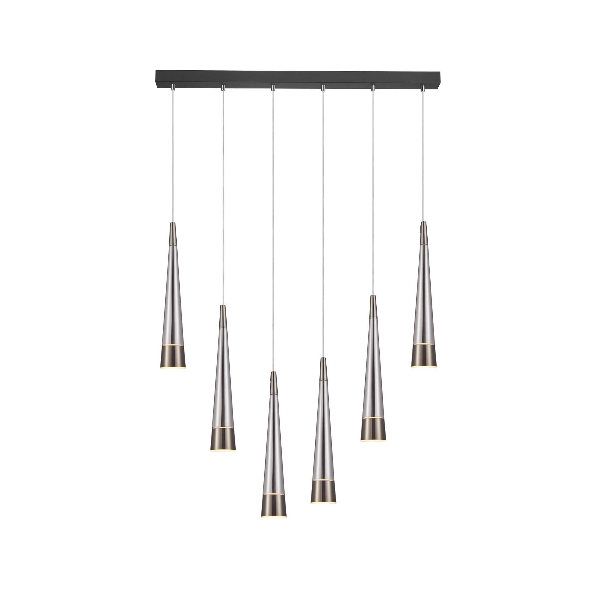 Shown in Pearl Black And Smoke finish and Glass shade