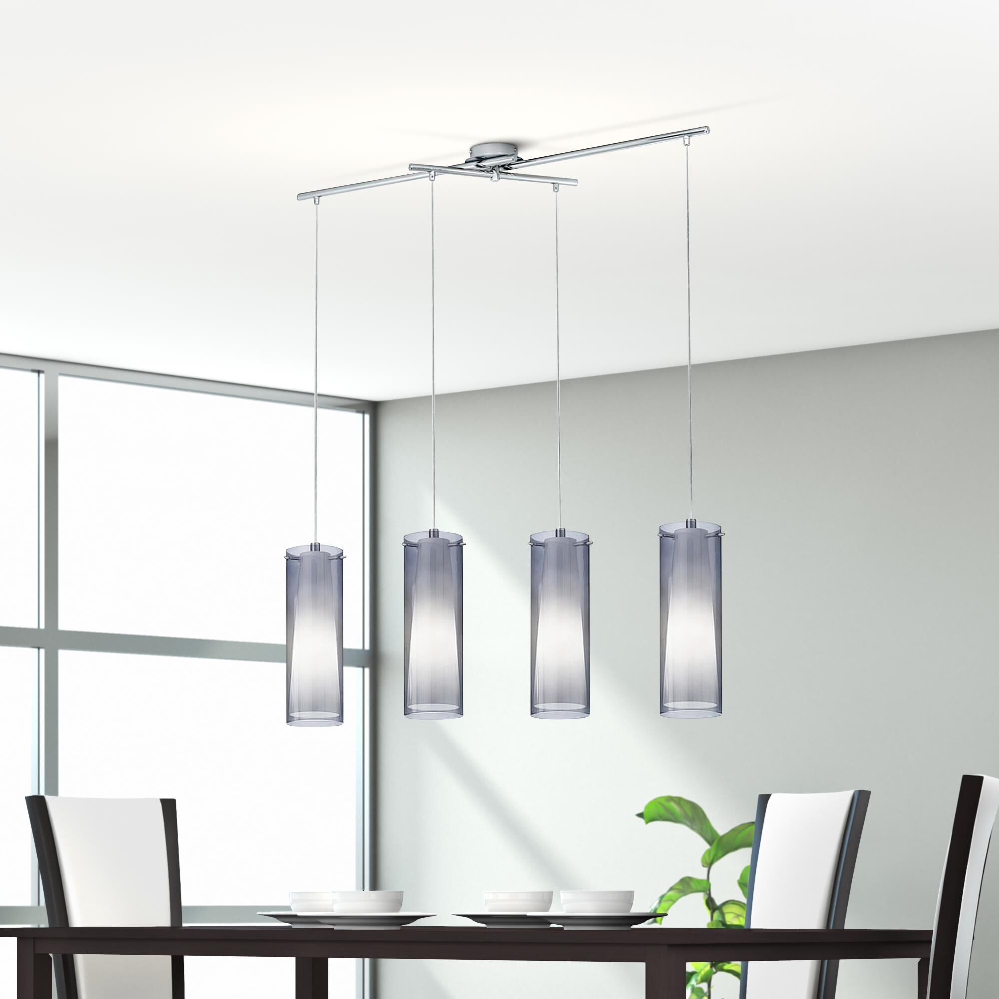 Eglo Pinto Nero 36 Inch 4 Light Linear Suspension Light by Eglo Lighting