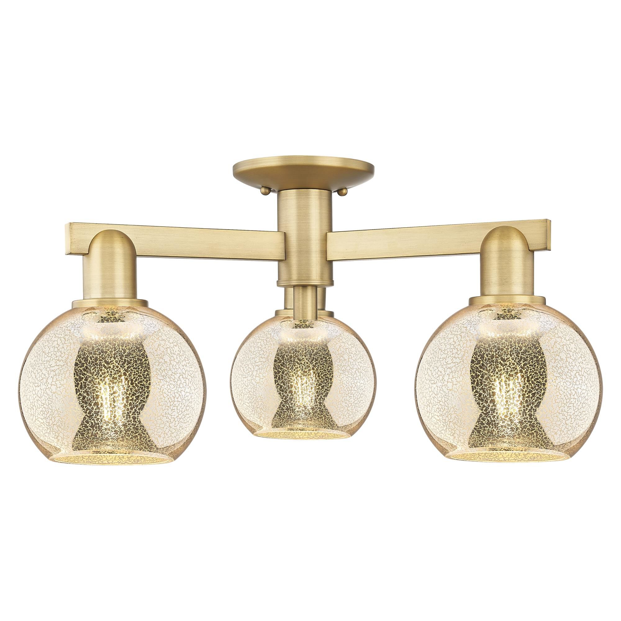 Shown in Brushed Brass finish and Mercury glass
