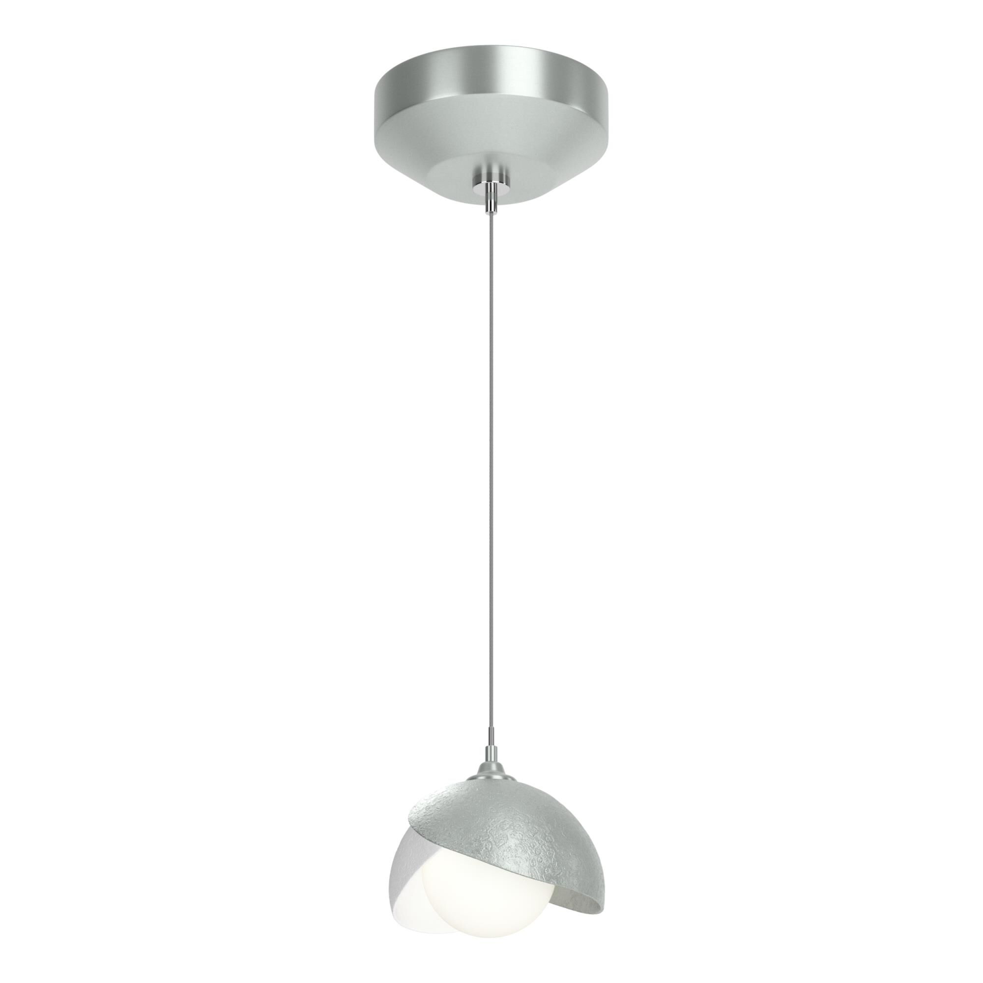 Shown in Vintage Platinum finish and Opal glass and White accent