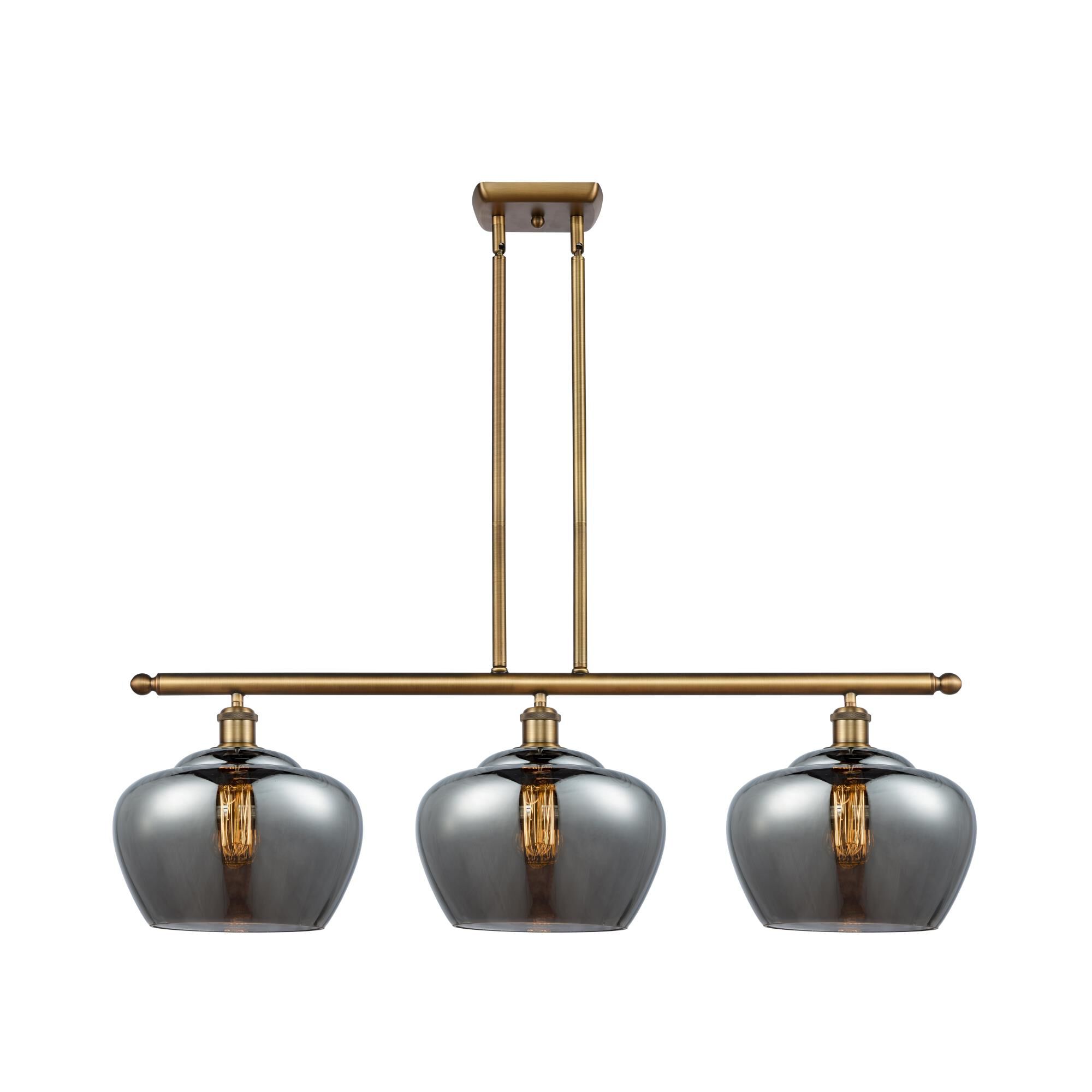 Shown in Brushed Brass finish and Bowl glass and Glass shade