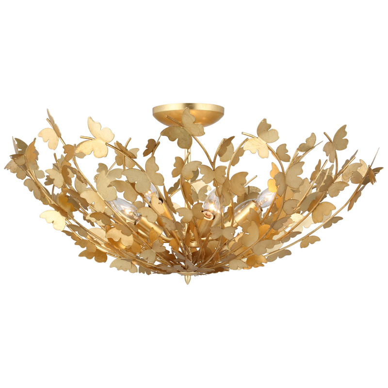 Julie Neill Farfalle 30 Inch 8 Light LED Semi Flush Mount by Visual Comfort Signature Collection