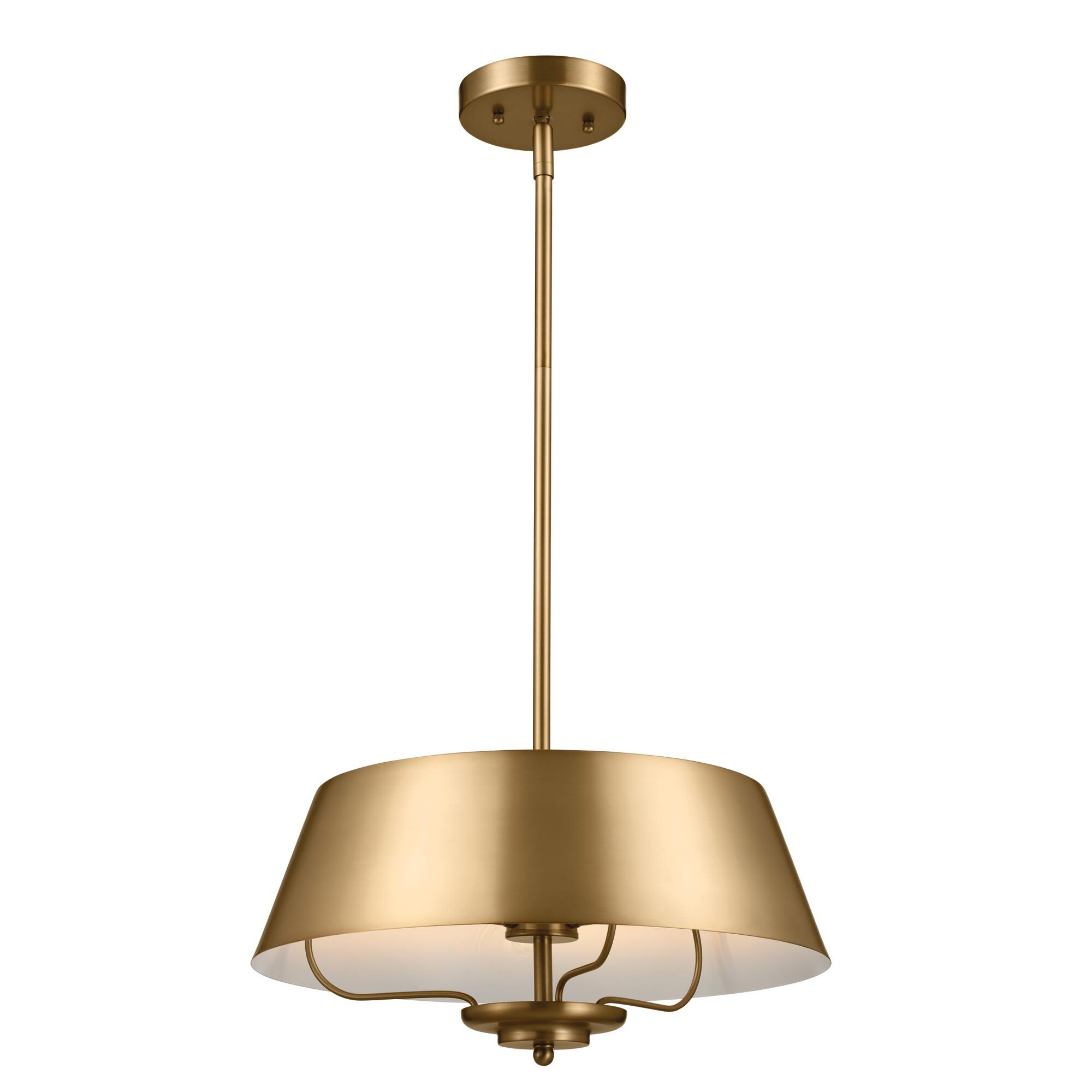 Shown in Brushed Natural Brass finish and Metal shade
