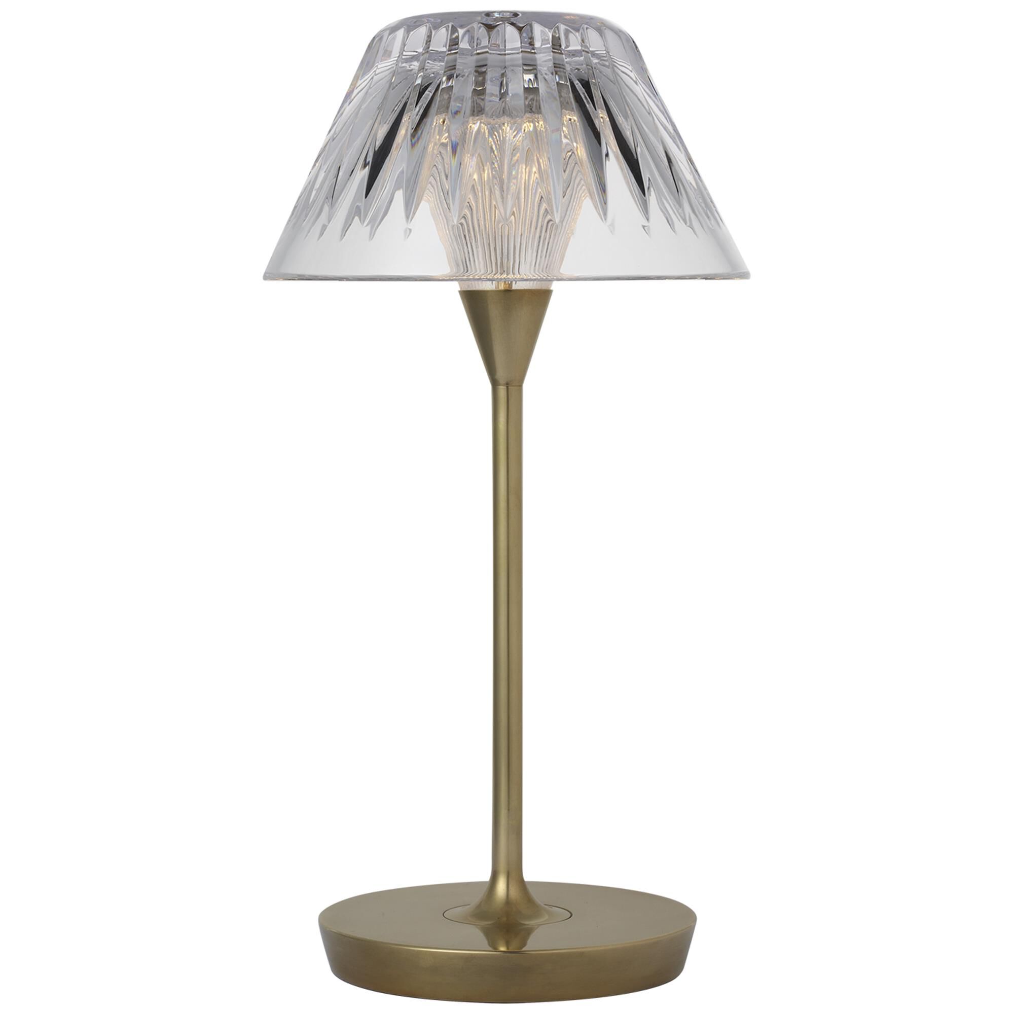 Shown in Natural Brass finish and Clear crystal