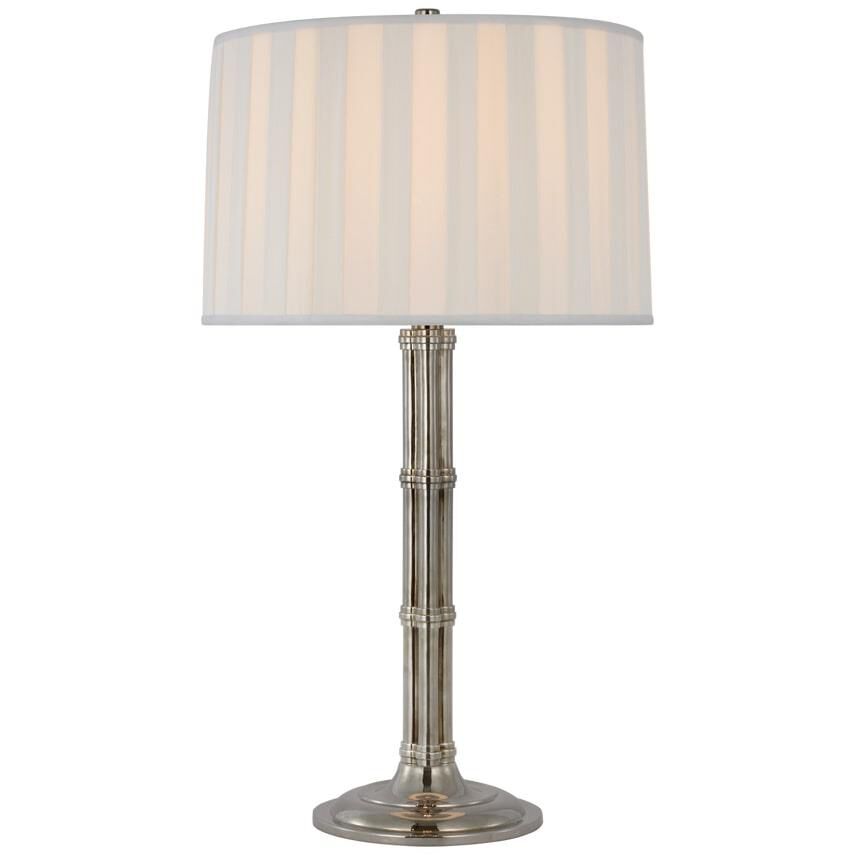 Shown in Butler's Silver finish and Silk Box Pleat shade