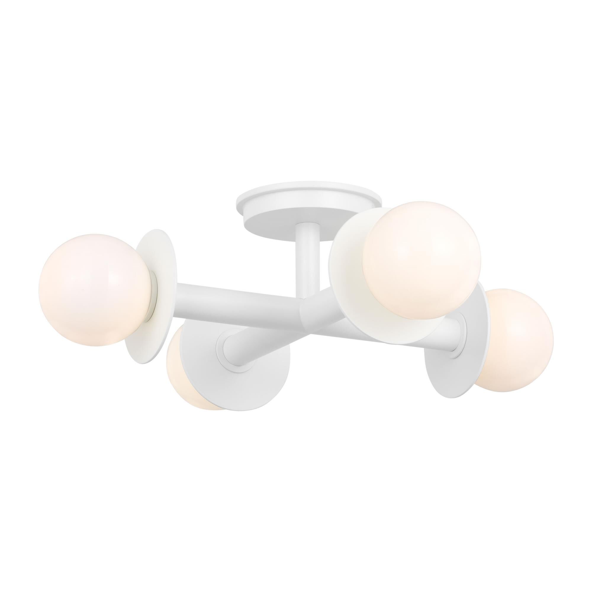 Shown in Matte White finish and Milk glass