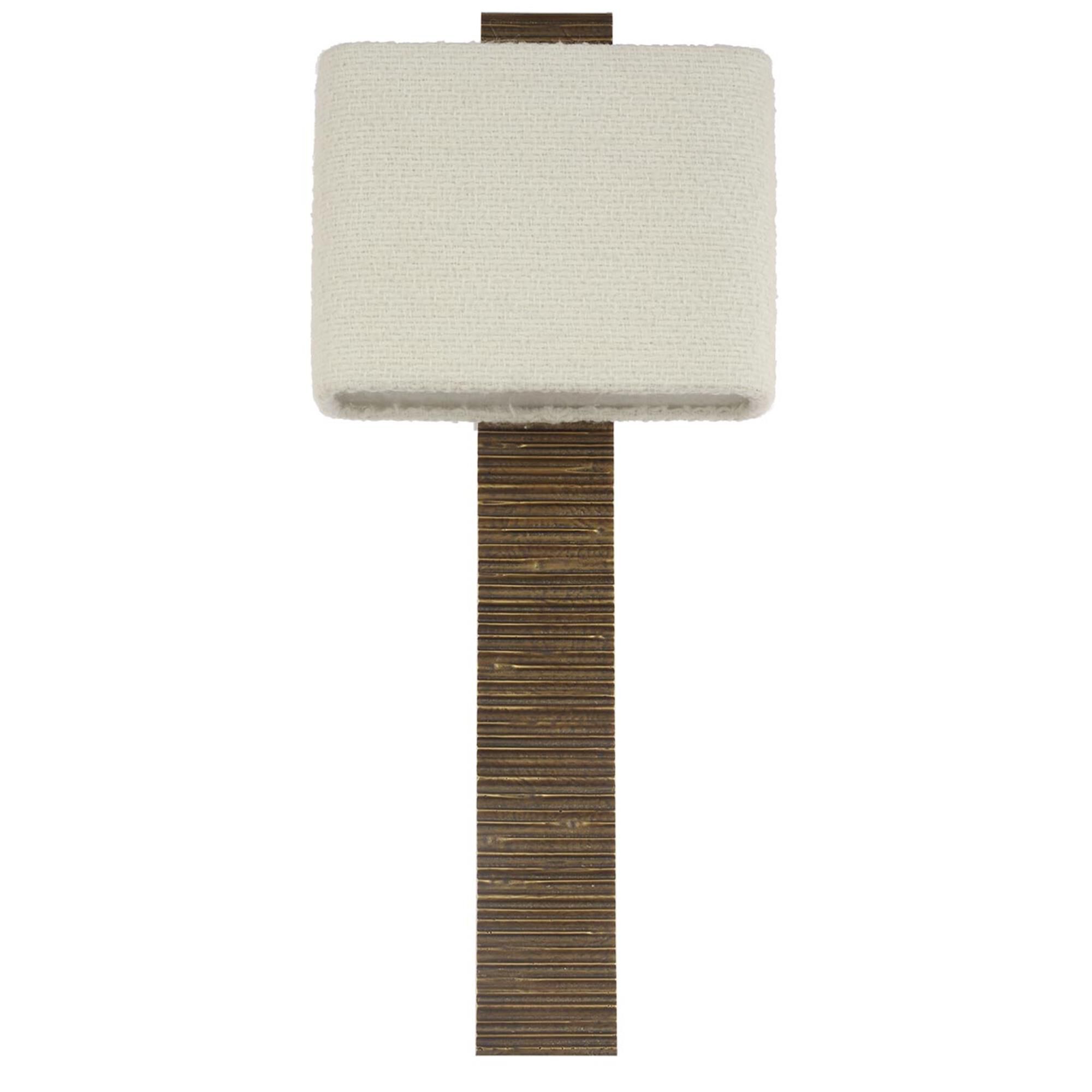 Shown in Ridged Tombac finish and Boucle Rectangle shade