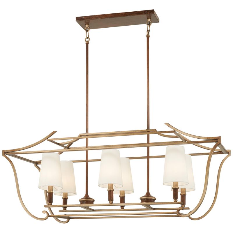 Magnolia Manor 42 Inch 6 Light Linear Suspension Light by Metropolitan Lighting