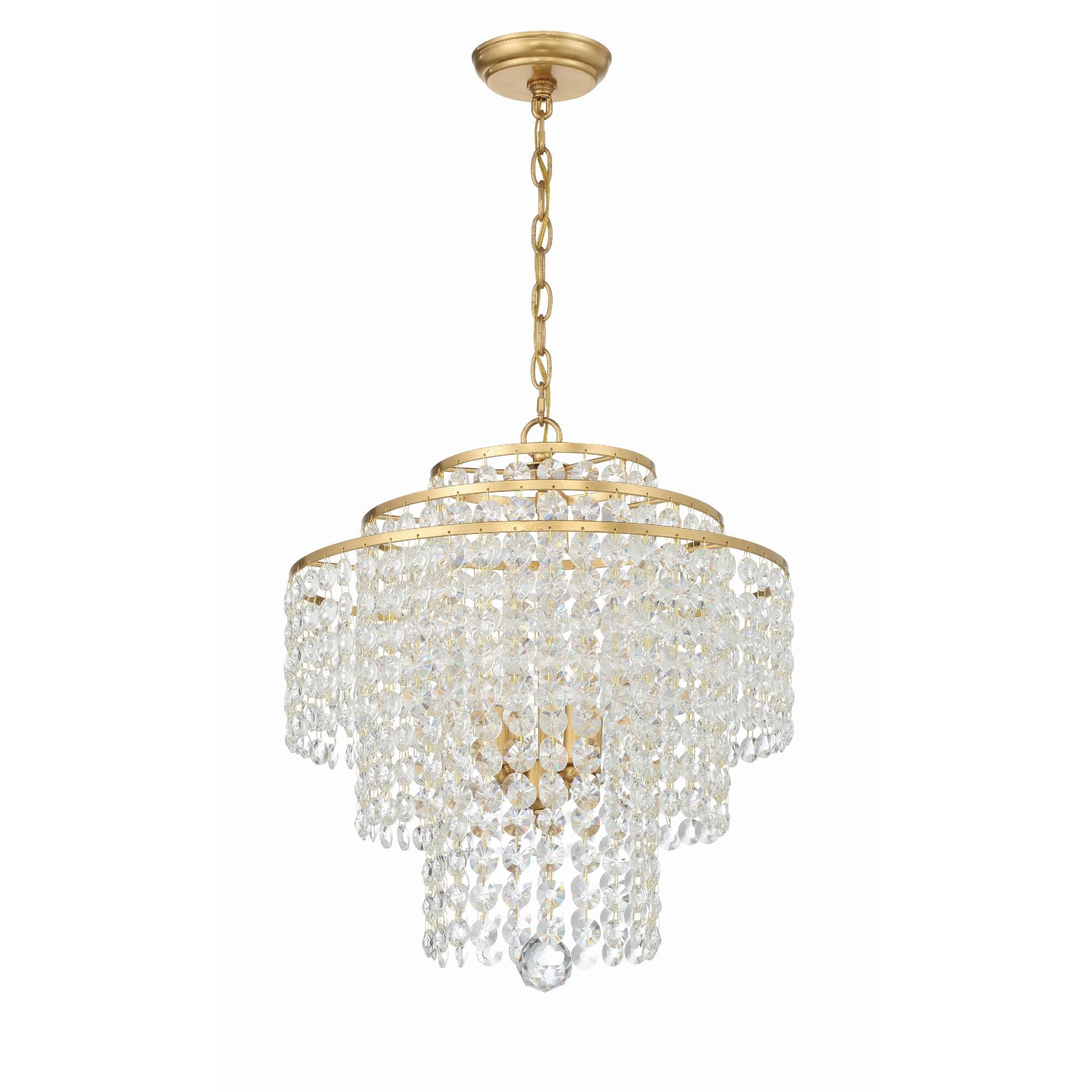 Shown in Antique Gold finish and Hand Cut crystal